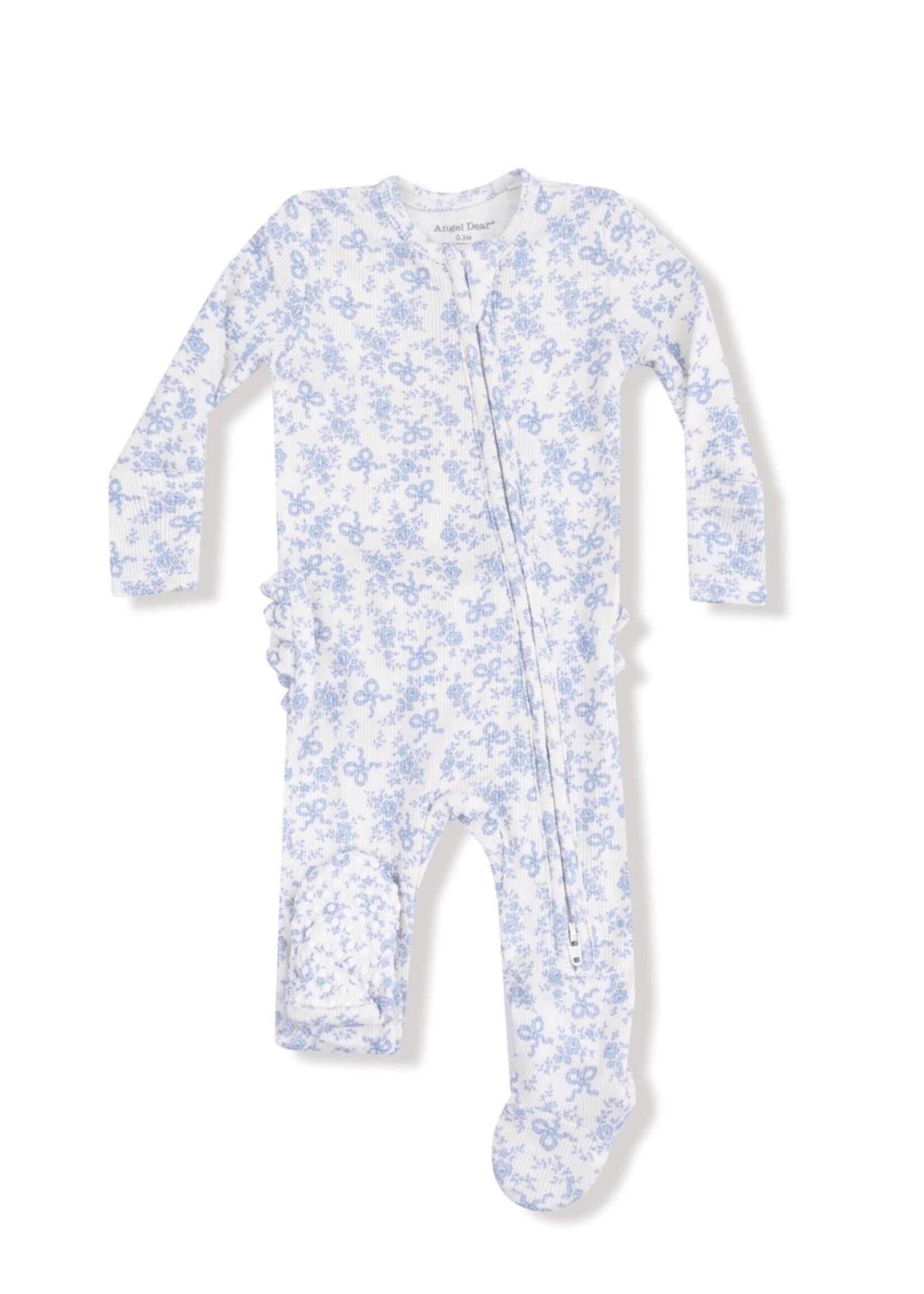 Angel Dear Romi Floral 2 Way Zipper Ruffle Footie