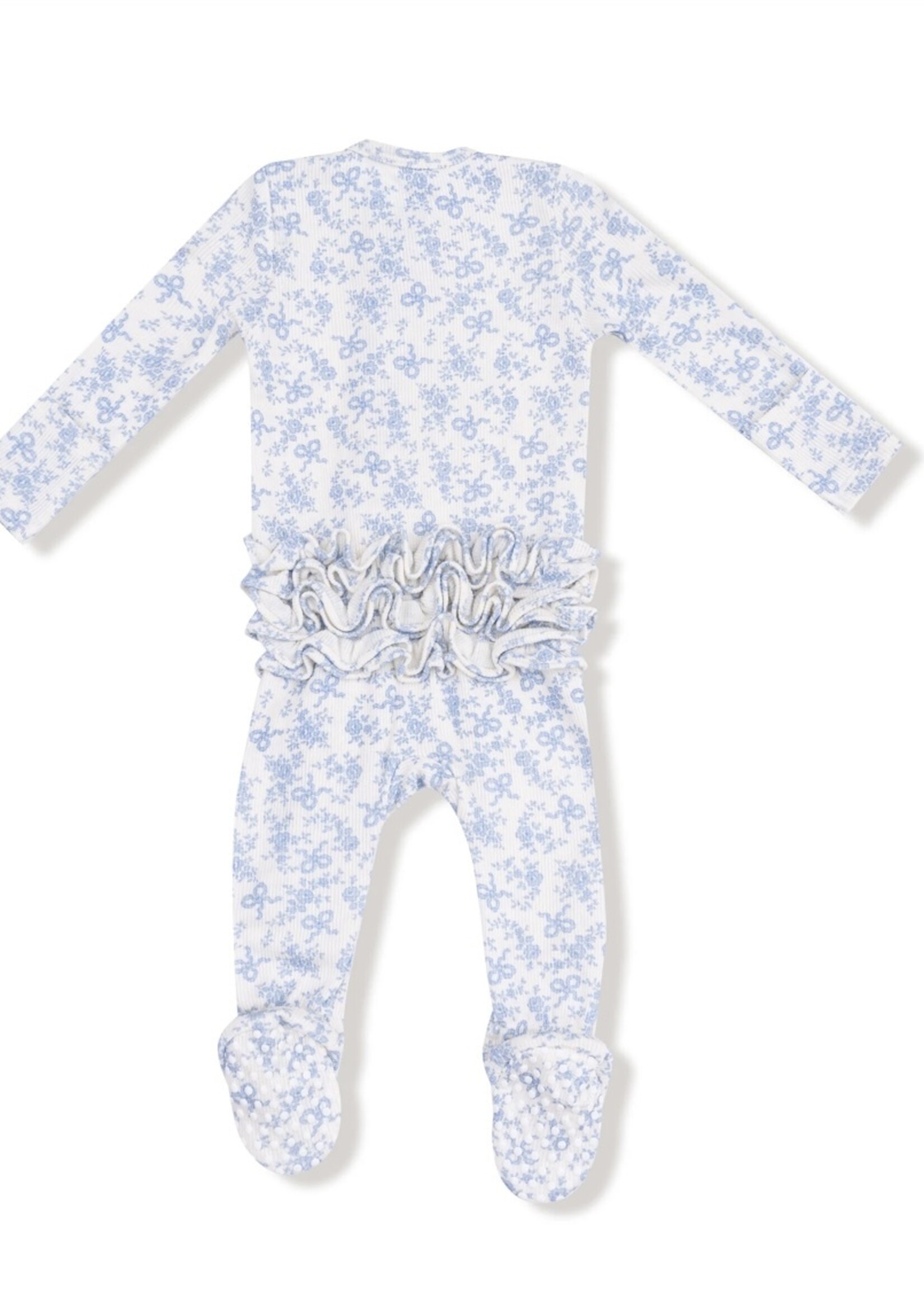 Angel Dear Romi Floral 2 Way Zipper Ruffle Footie