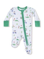 Angel Dear Dog Gone Golf Blue 2 Way Zipper Footie