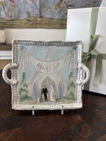 dixie pottery Wedding Bells Serving Tray