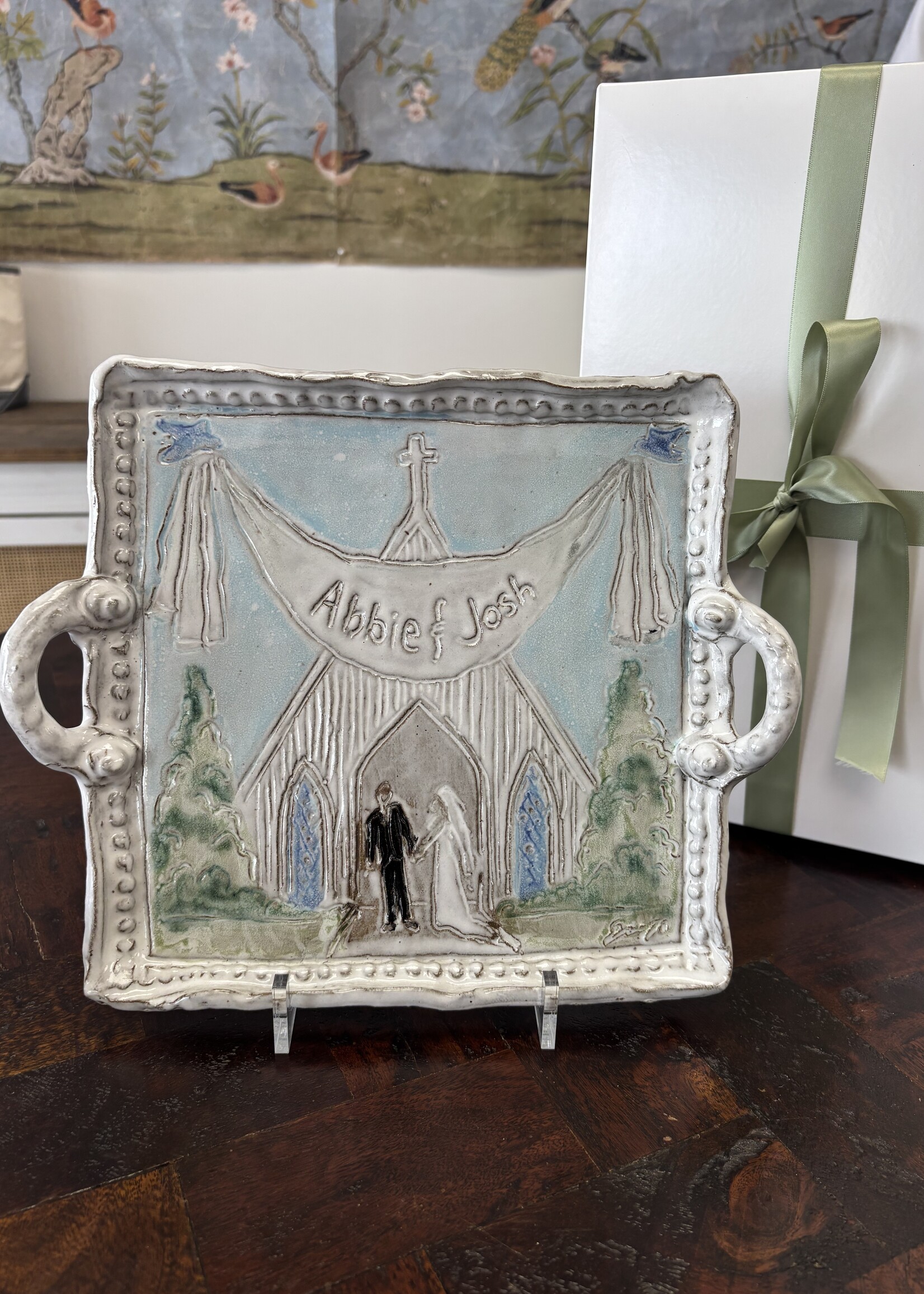 dixie pottery Wedding Bells Serving Tray