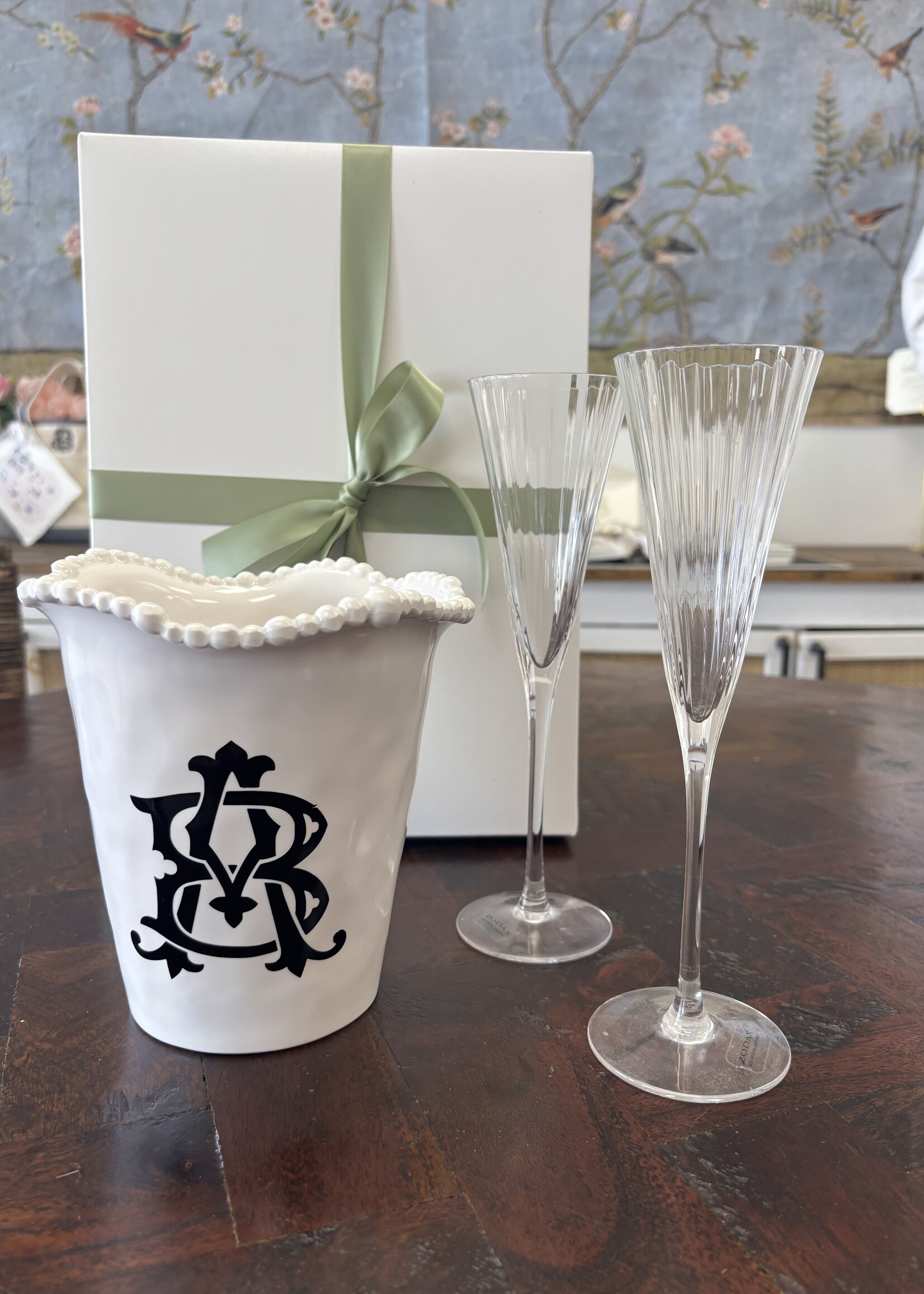 elleB Wine Bucket and Champagne Flutes