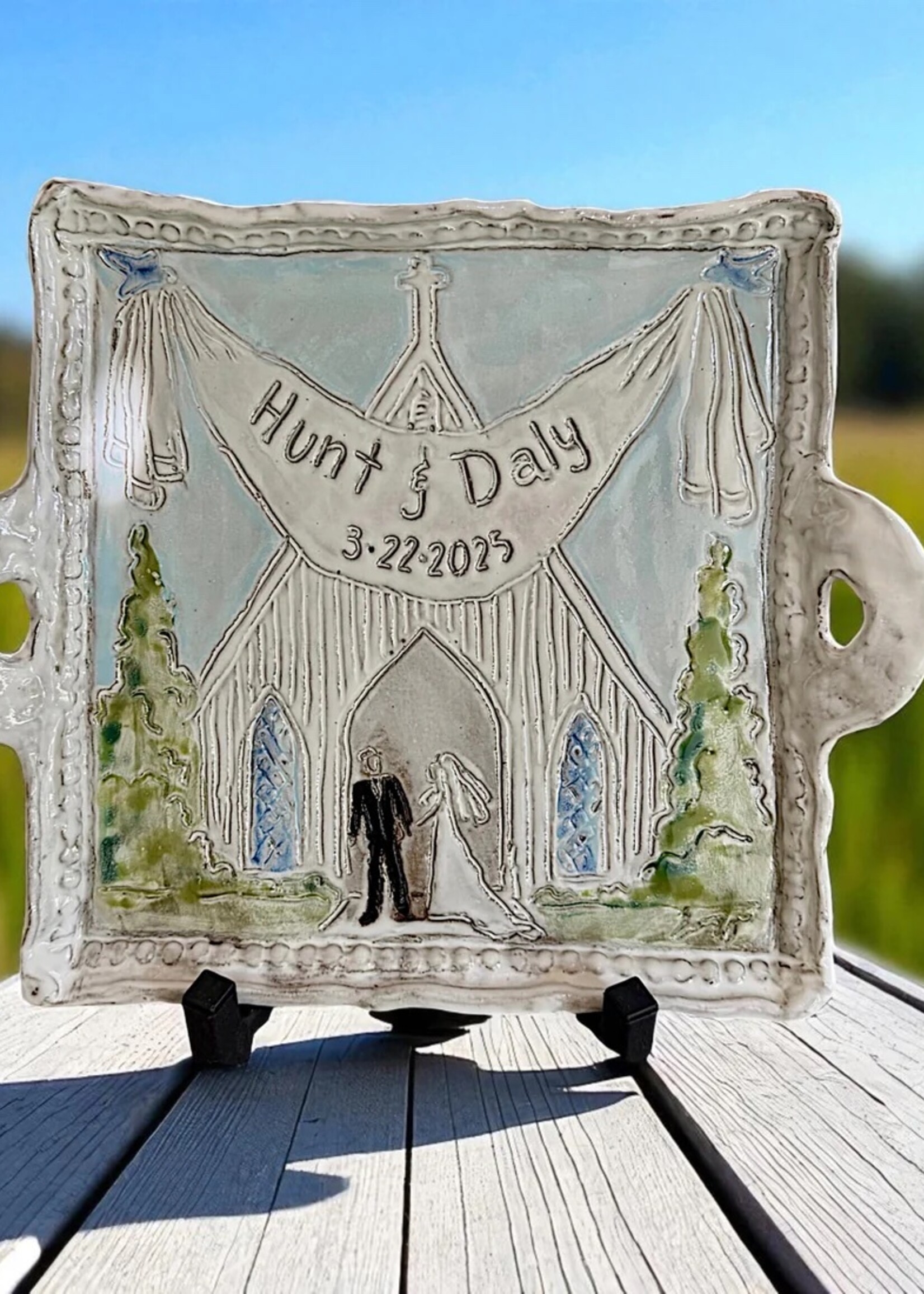 dixie pottery Wedding Bells Serving Tray