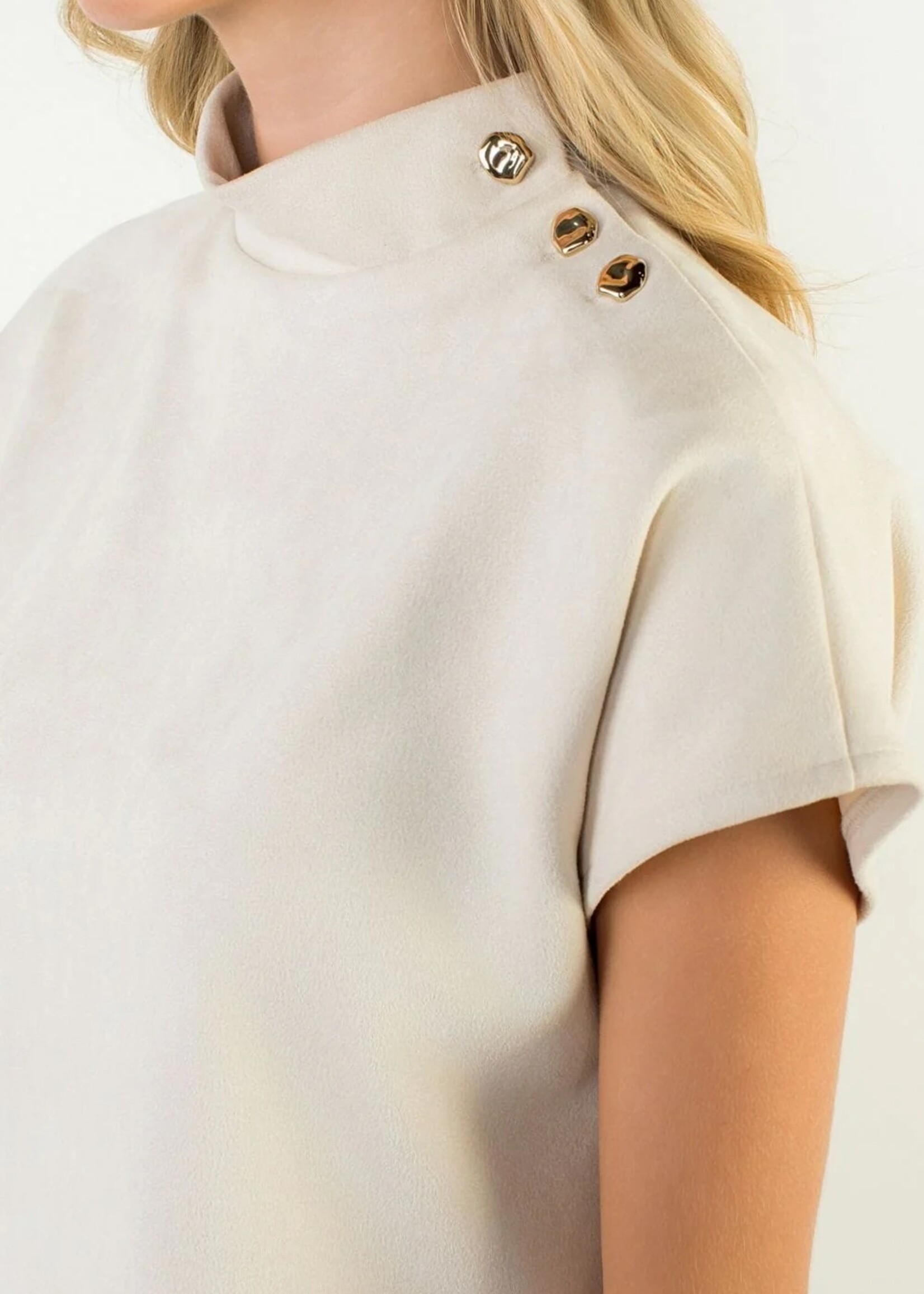 THML Short Sleeve Suede Top