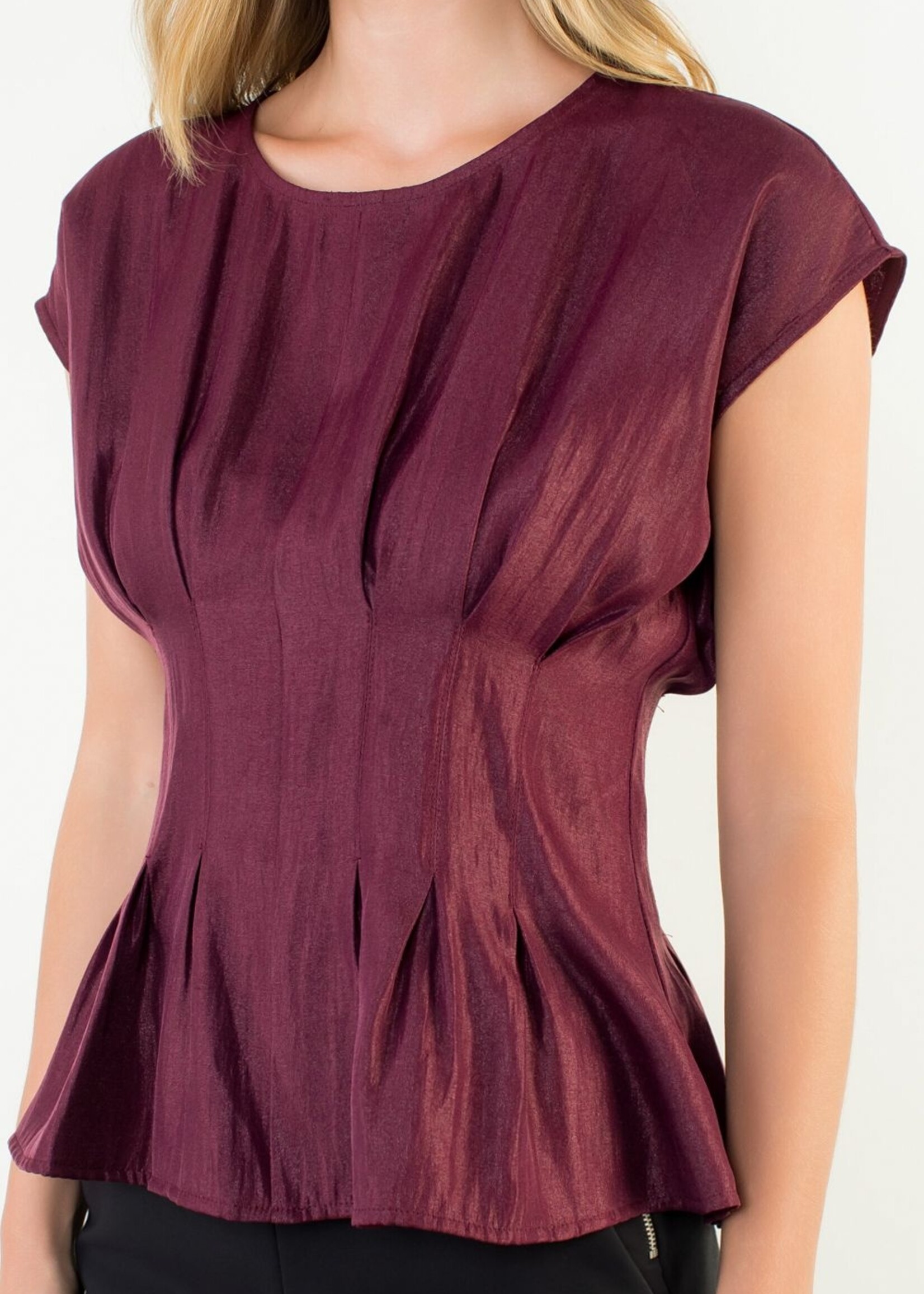 Cap Sleeve Top Raisin