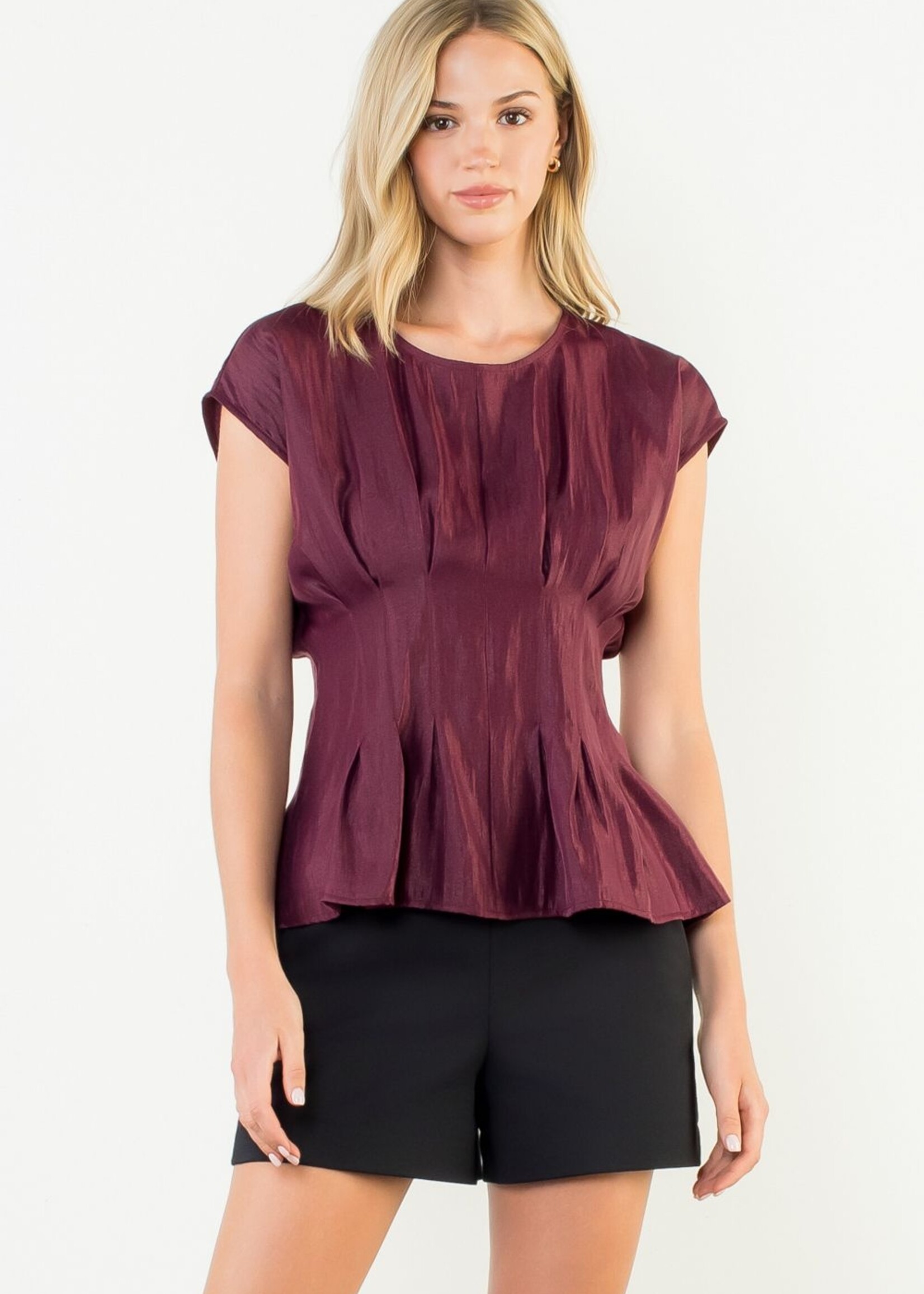Cap Sleeve Top Raisin