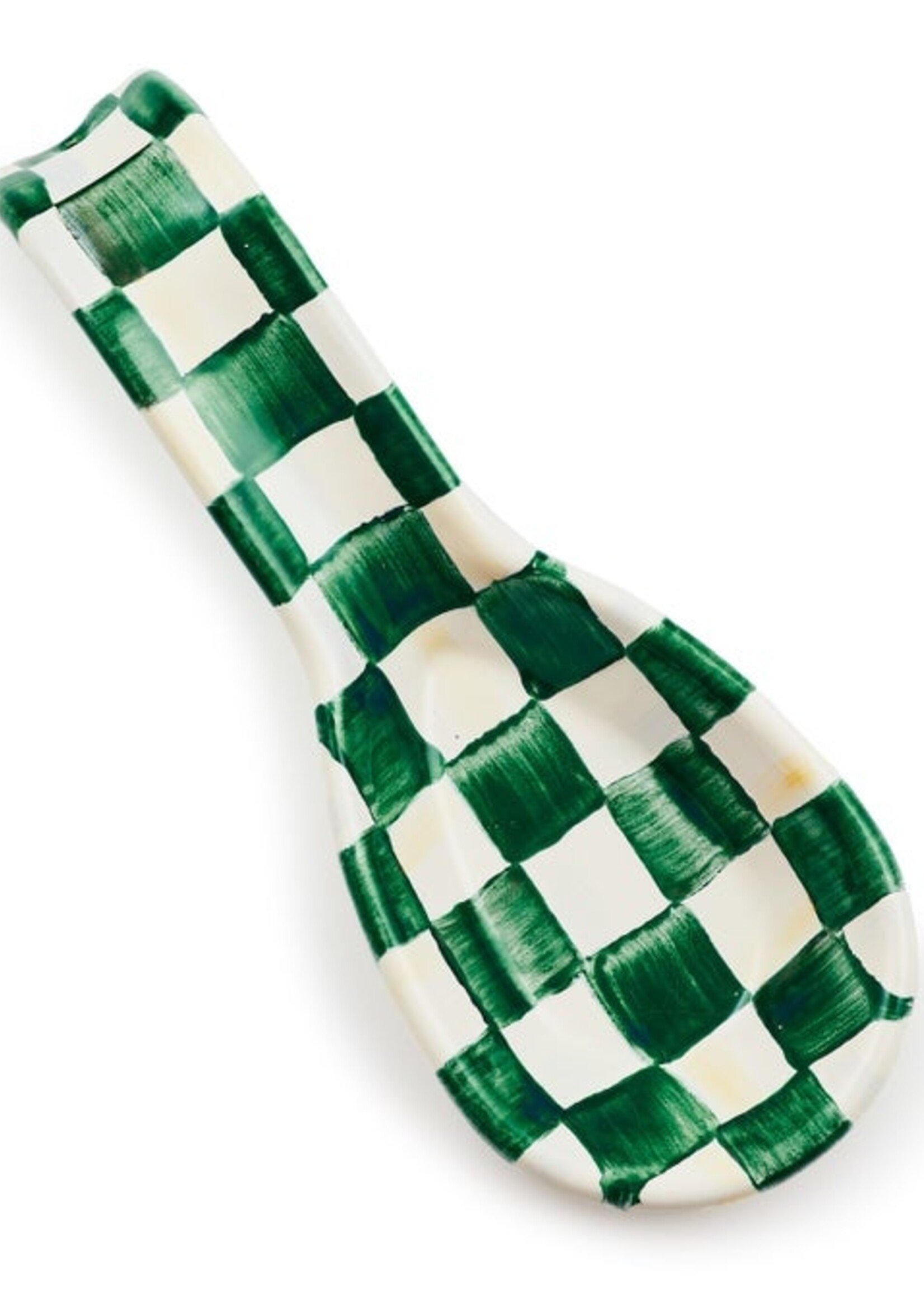 Mackenzie-Childs Emerald Check Enamel Spoon Rest