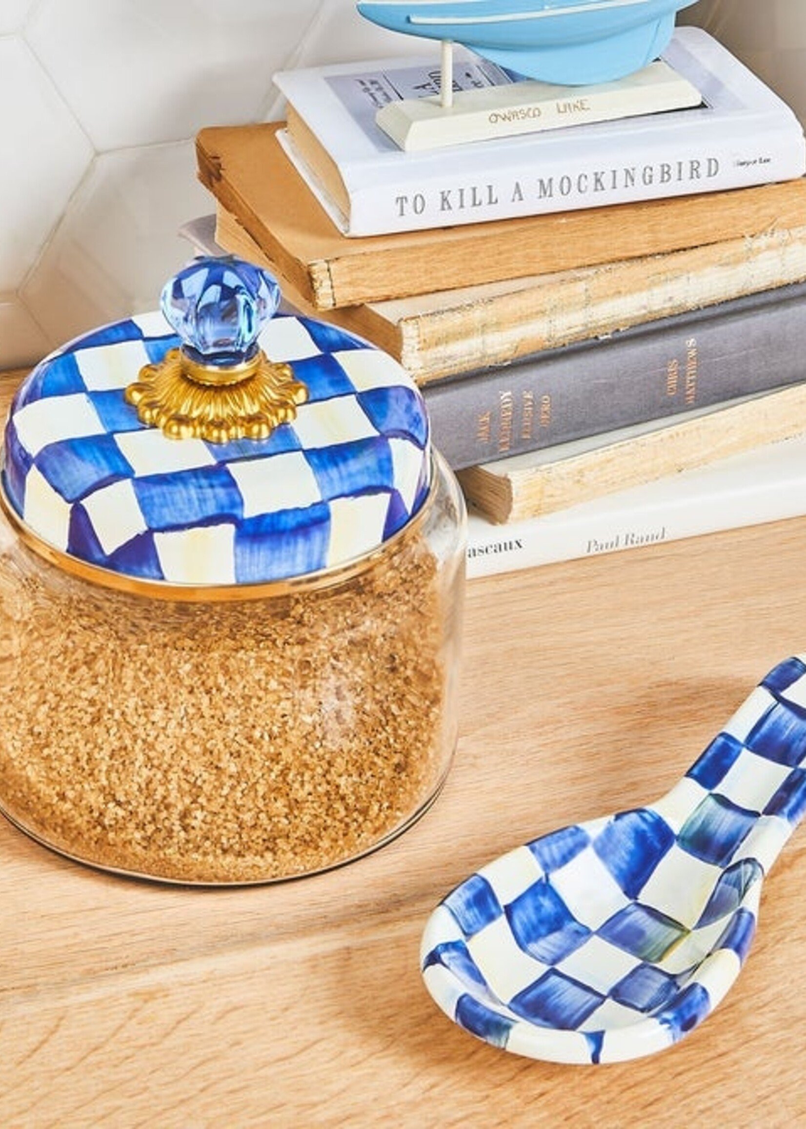 Mackenzie-Childs Royal Check Enamel Spoon Rest
