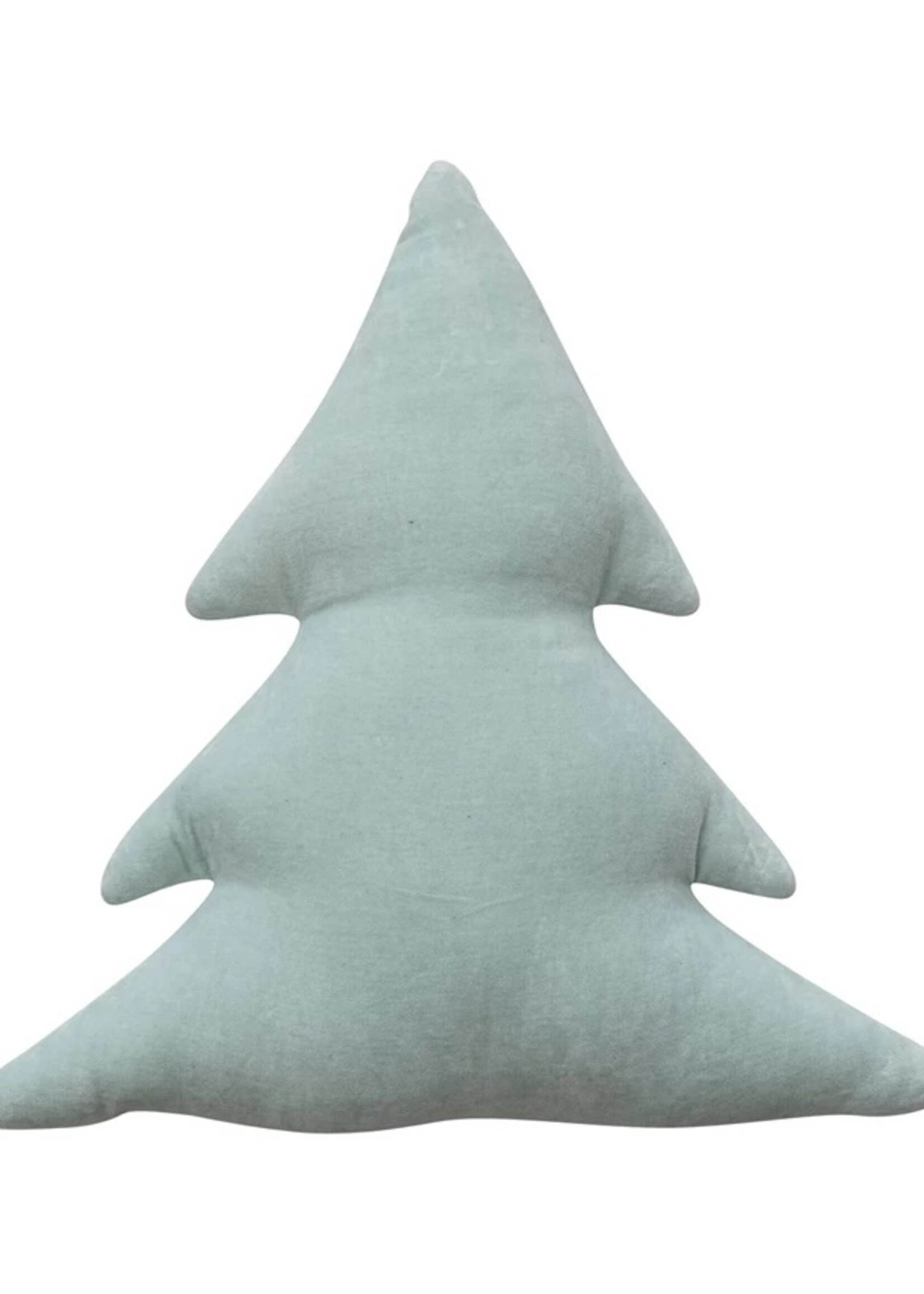 Creative Co-op Velvet Tree Shaped Pillow, Mint