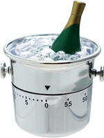 Creative Co-op Plastic Champagne On Ice Shaped 1 Hour Twist Timer