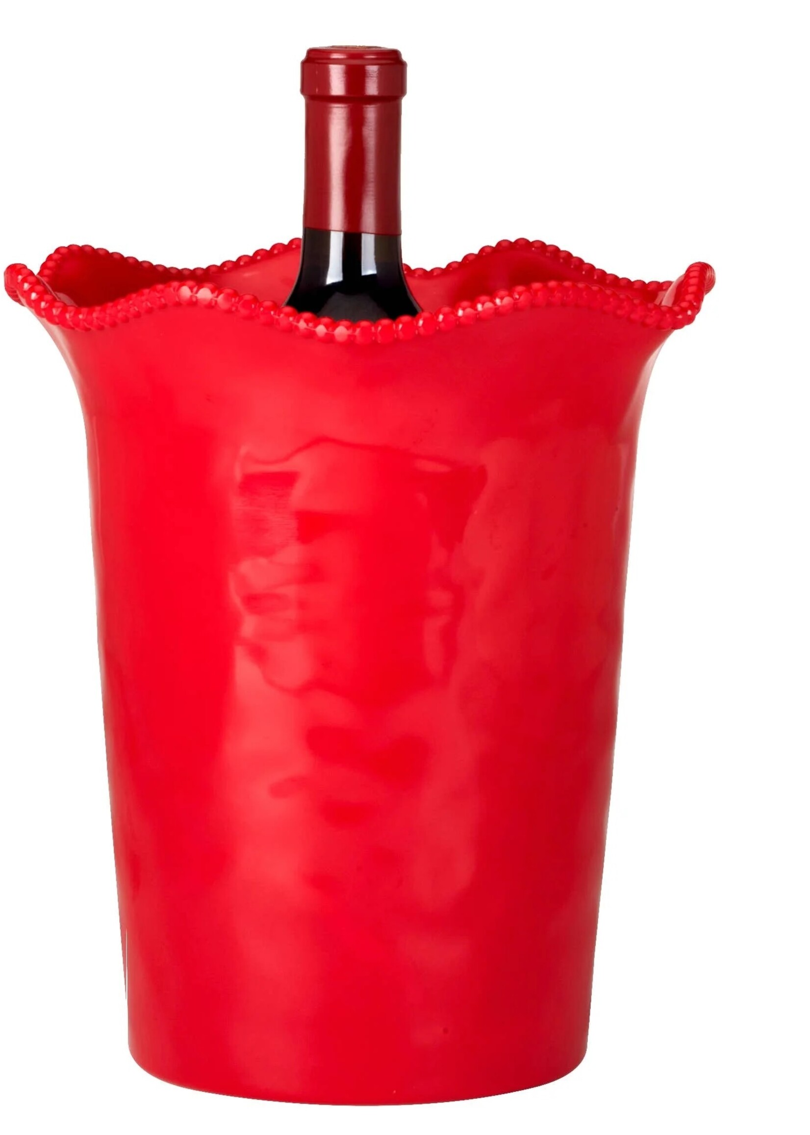 certified international Perlette Red Melamine Wine Cooler