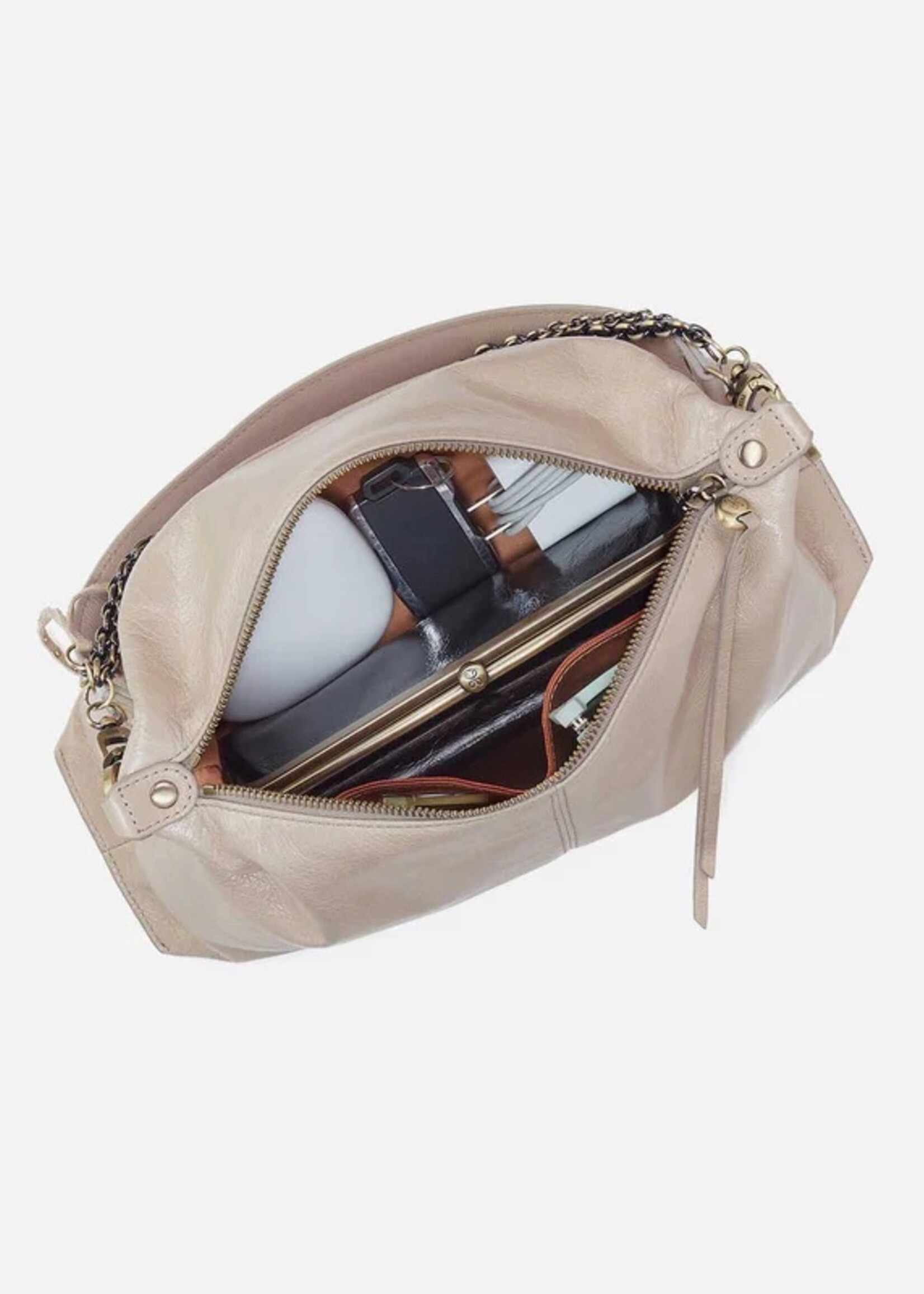 hobo Avon Shoulder Bag Stone Gloss