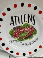 Happy by Rachel Collegiate Melamine Plate - Athens
