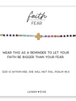 Lenny & Eva Faith Over Fear Cross Cord Bracelet
