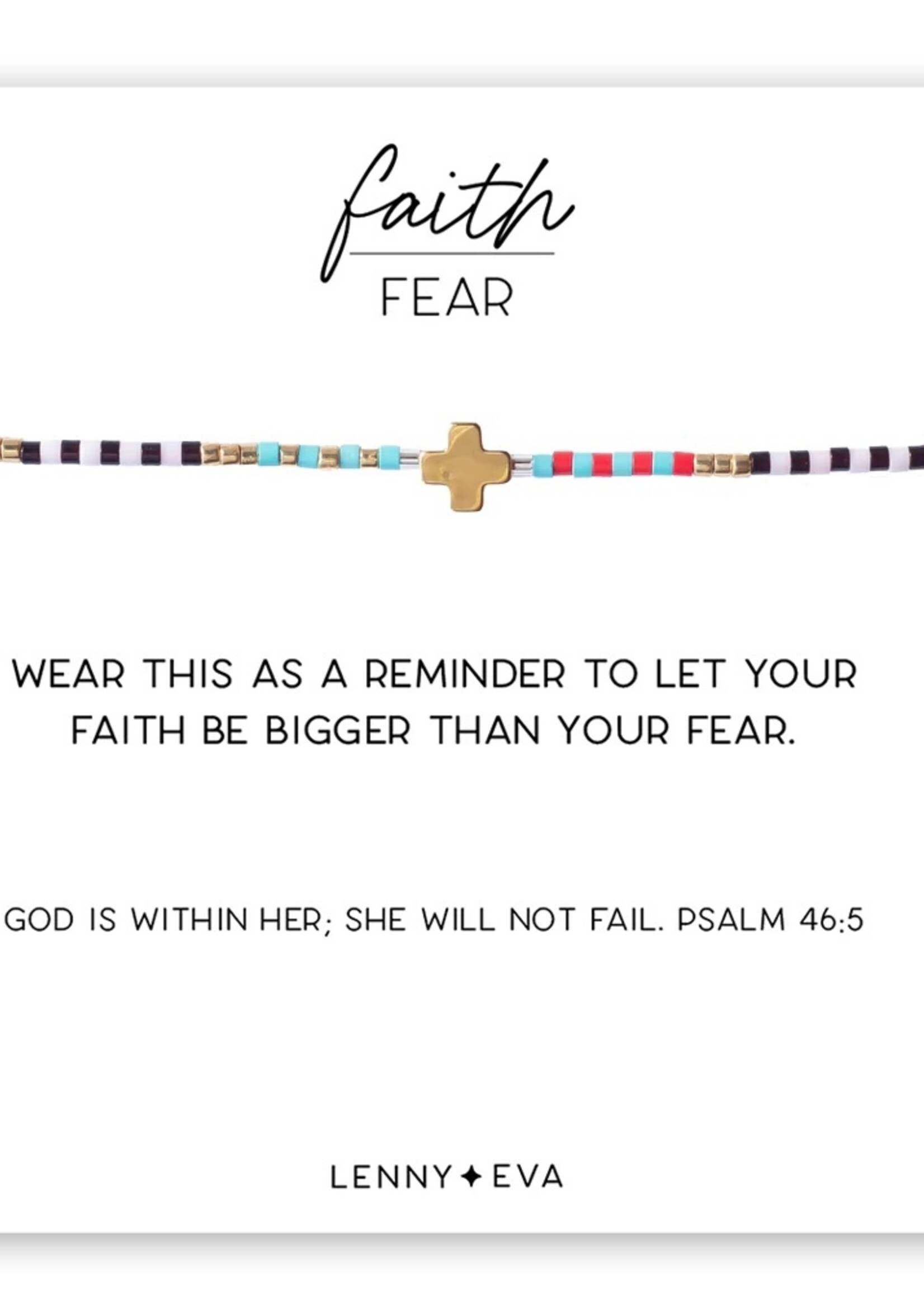 Lenny & Eva Faith Over Fear Cross Cord Bracelet