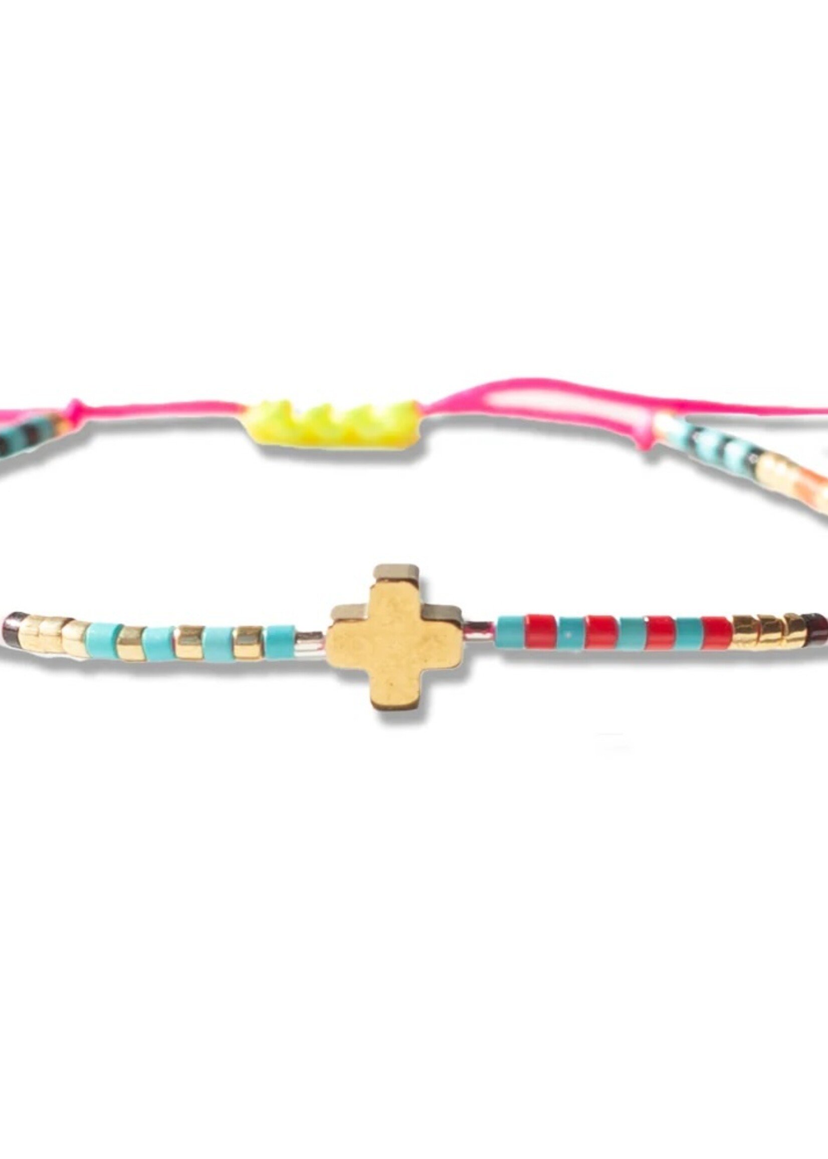 Lenny & Eva Faith Over Fear Cross Cord Bracelet