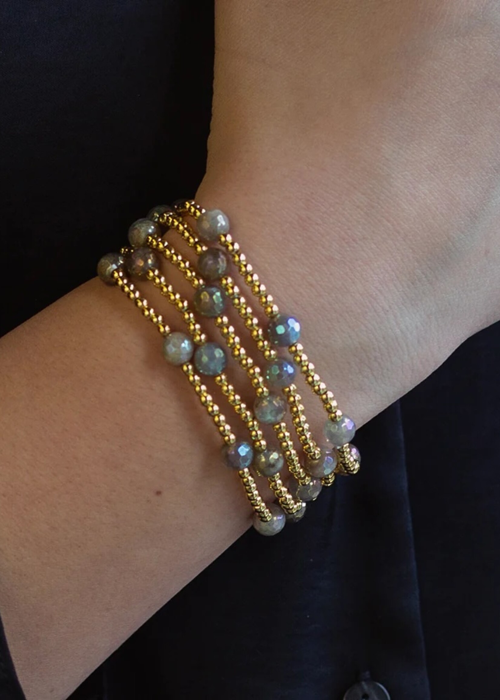 Lenny & Eva Gemstone Bracelet 4mm -Dot Labradorite