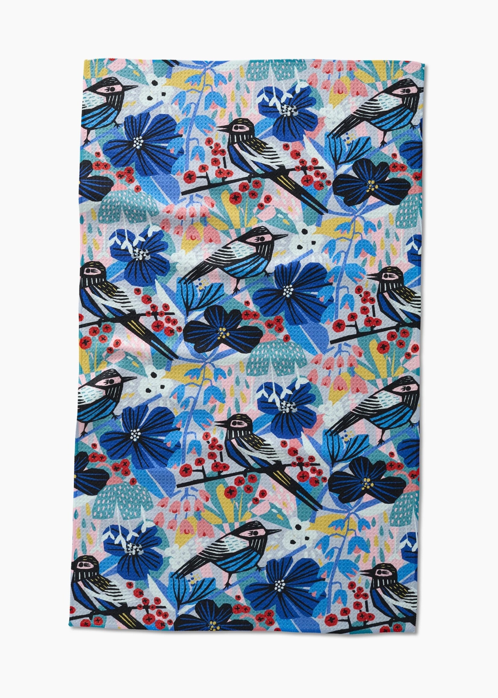 geometry Birds and Berries Tea Towel