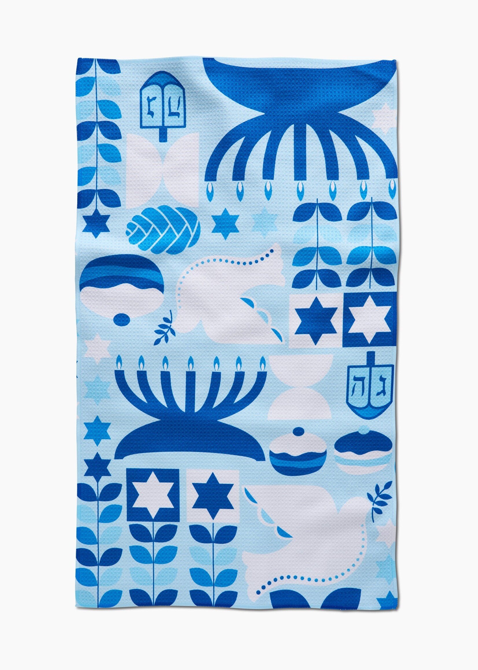 geometry Blue Traditions Tea Towel