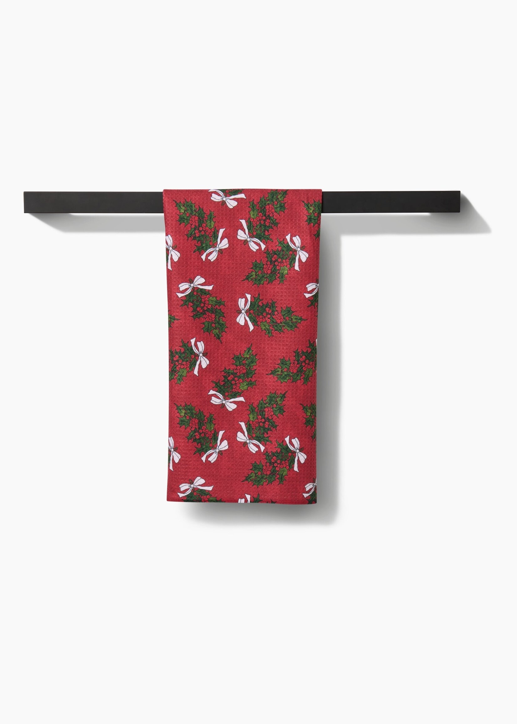 geometry Christmas Berry Bow Tea Towel