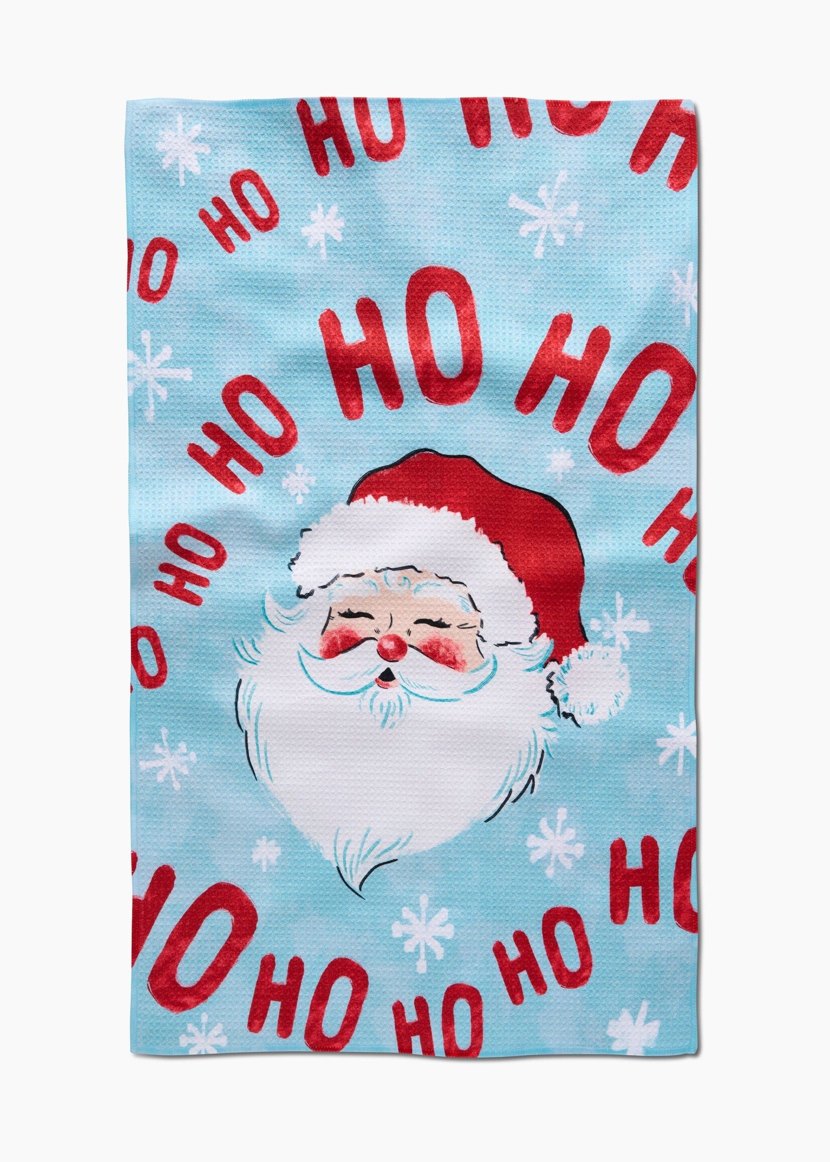 geometry Merry Santa Claus Tea Towel