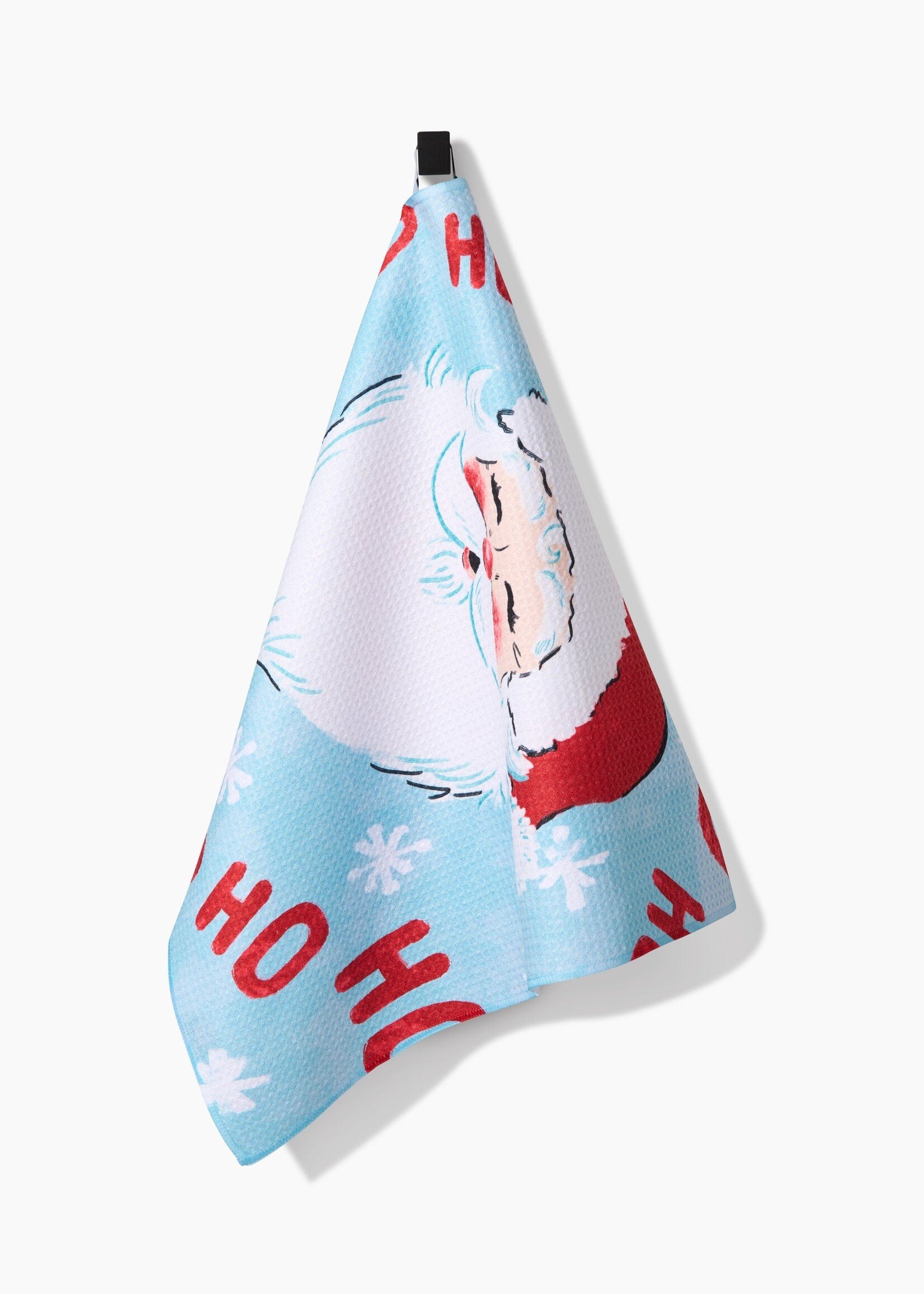 geometry Merry Santa Claus Tea Towel