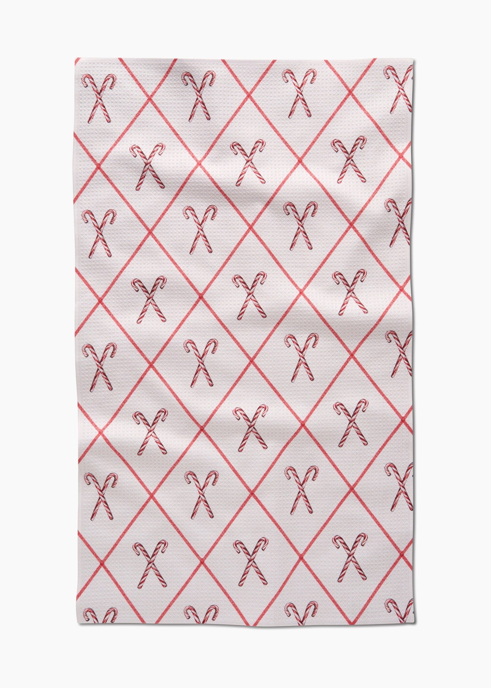 geometry Festive Candy Canes Tea Towel