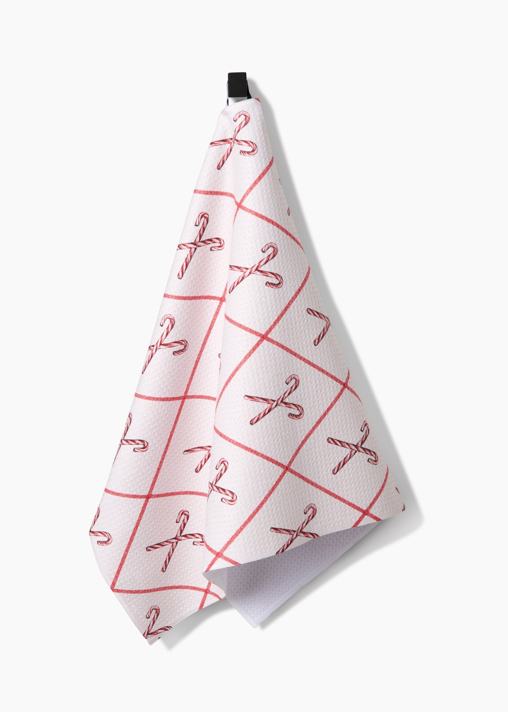 geometry Festive Candy Canes Tea Towel