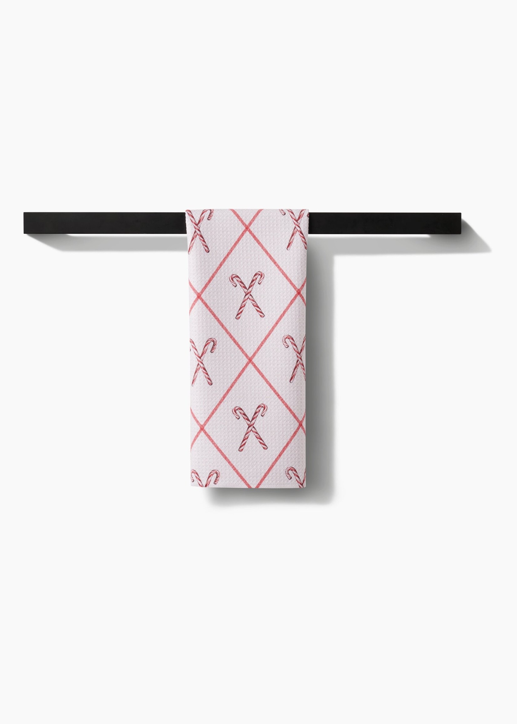 geometry Festive Candy Canes Tea Towel