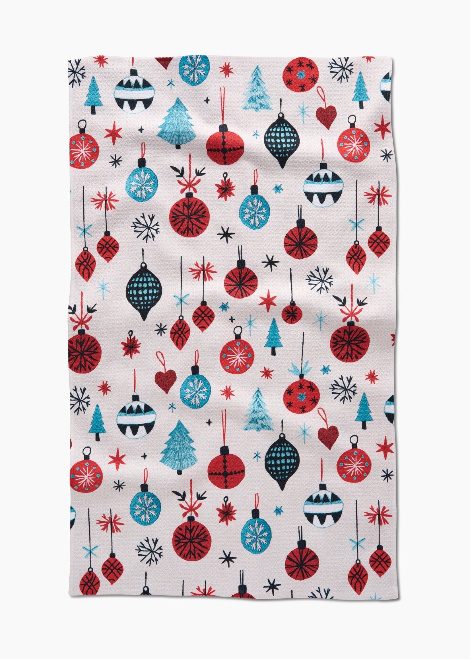 geometry Embroidered Ornaments Tea Towel