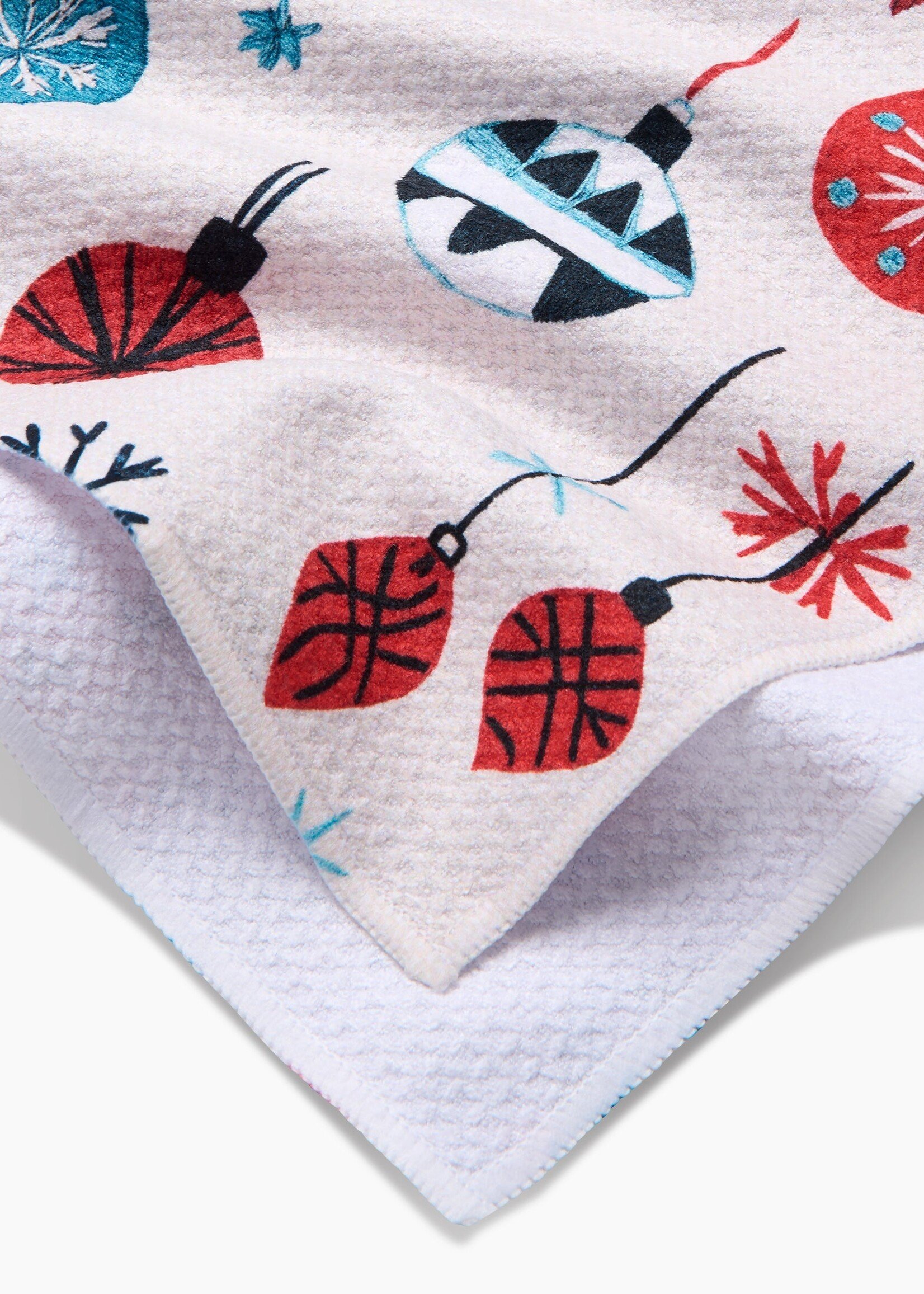 geometry Embroidered Ornaments Tea Towel