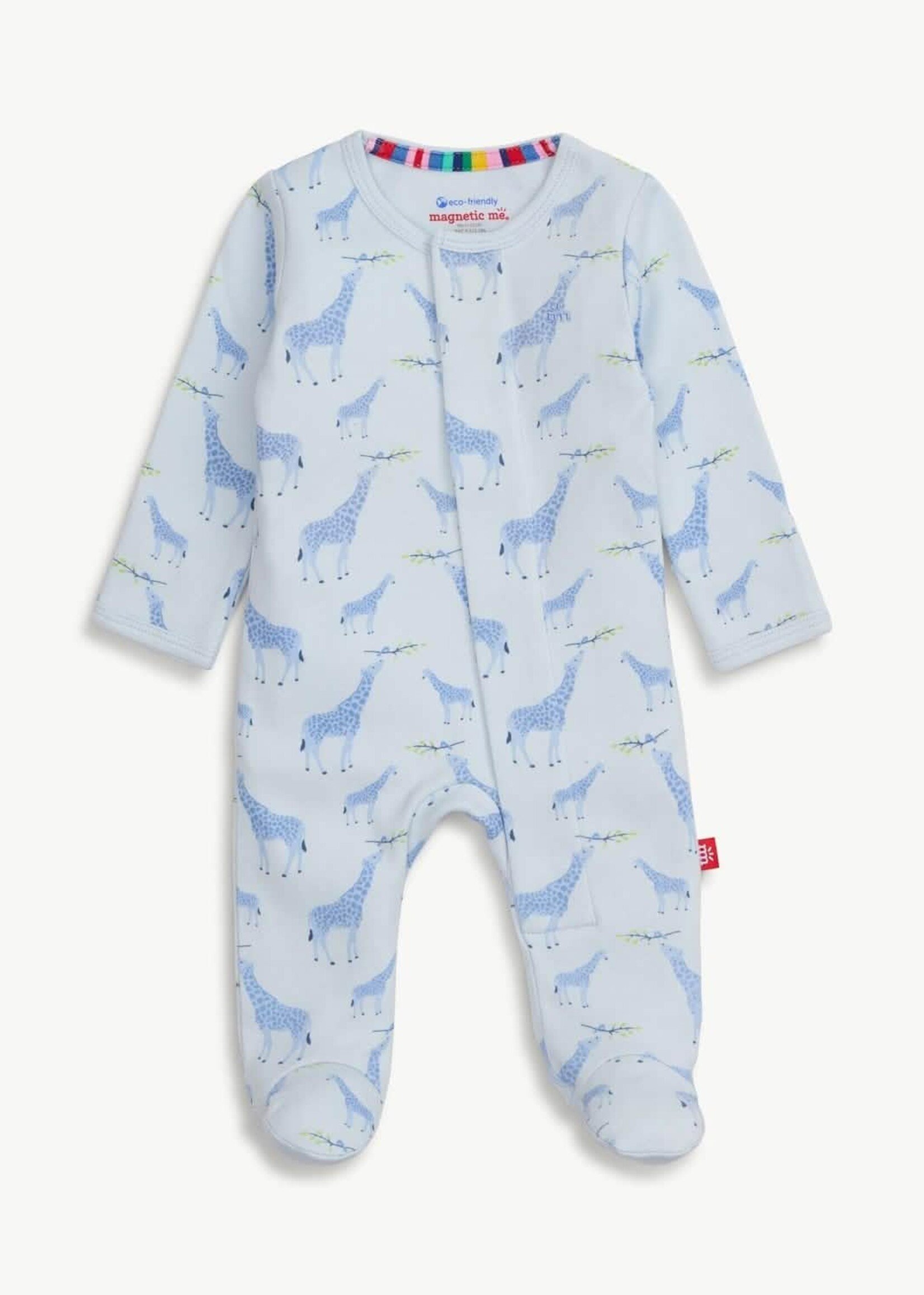 magnetic me Blue Jolie Giraffe Organic Cotton Footie