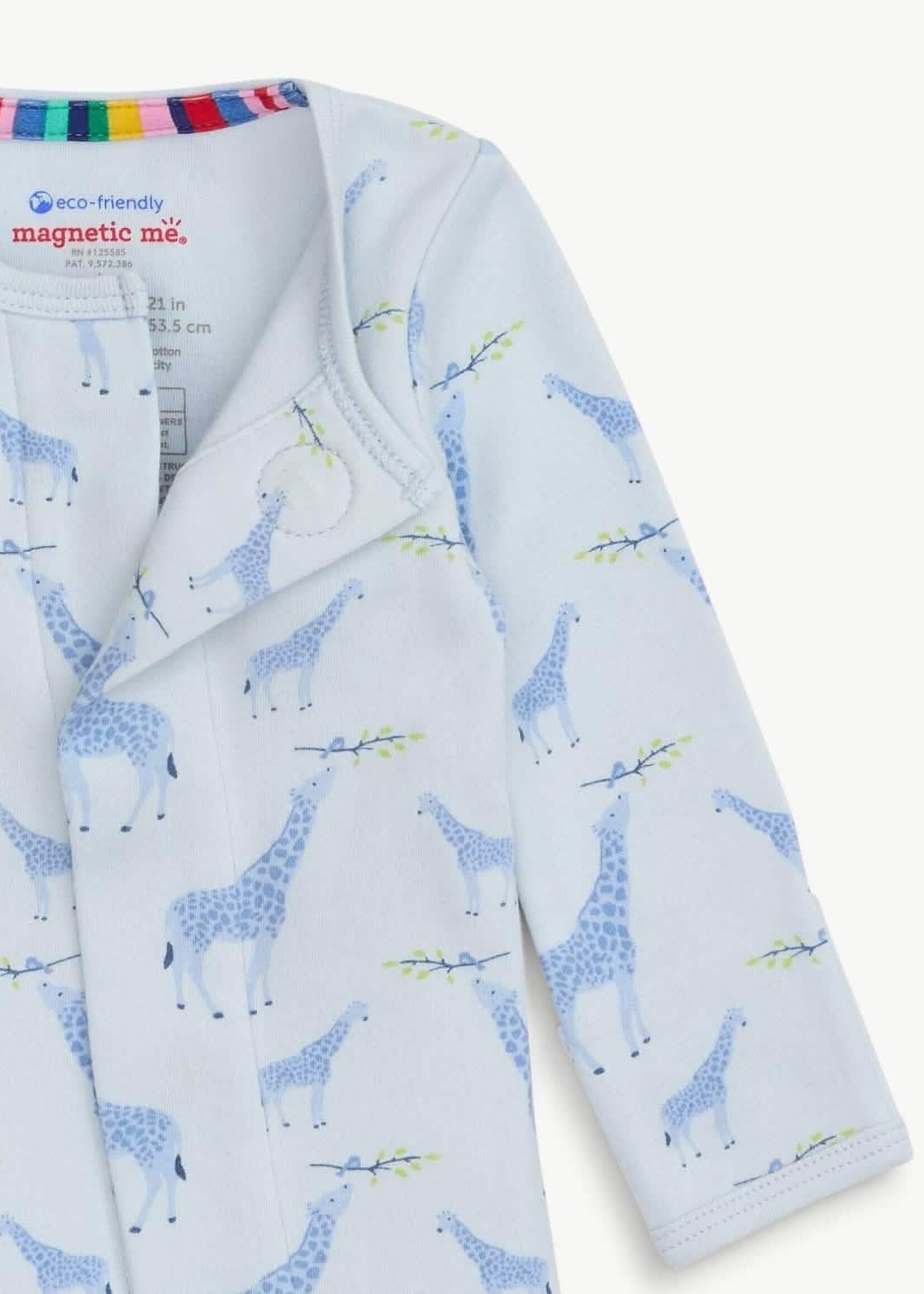 magnetic me Blue Jolie Giraffe Organic Cotton Footie