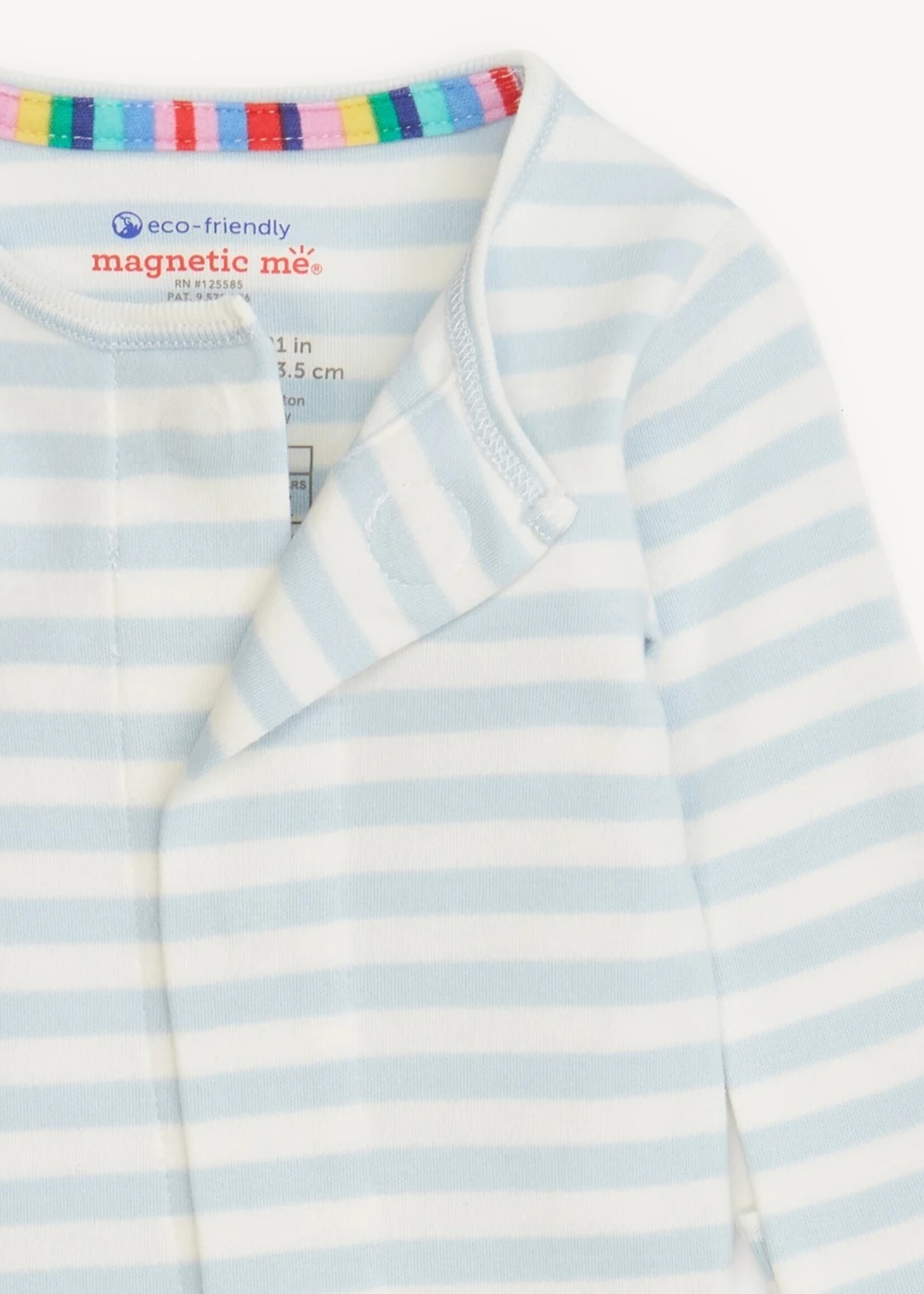magnetic me Blue Stripe Organic Cotton Footie