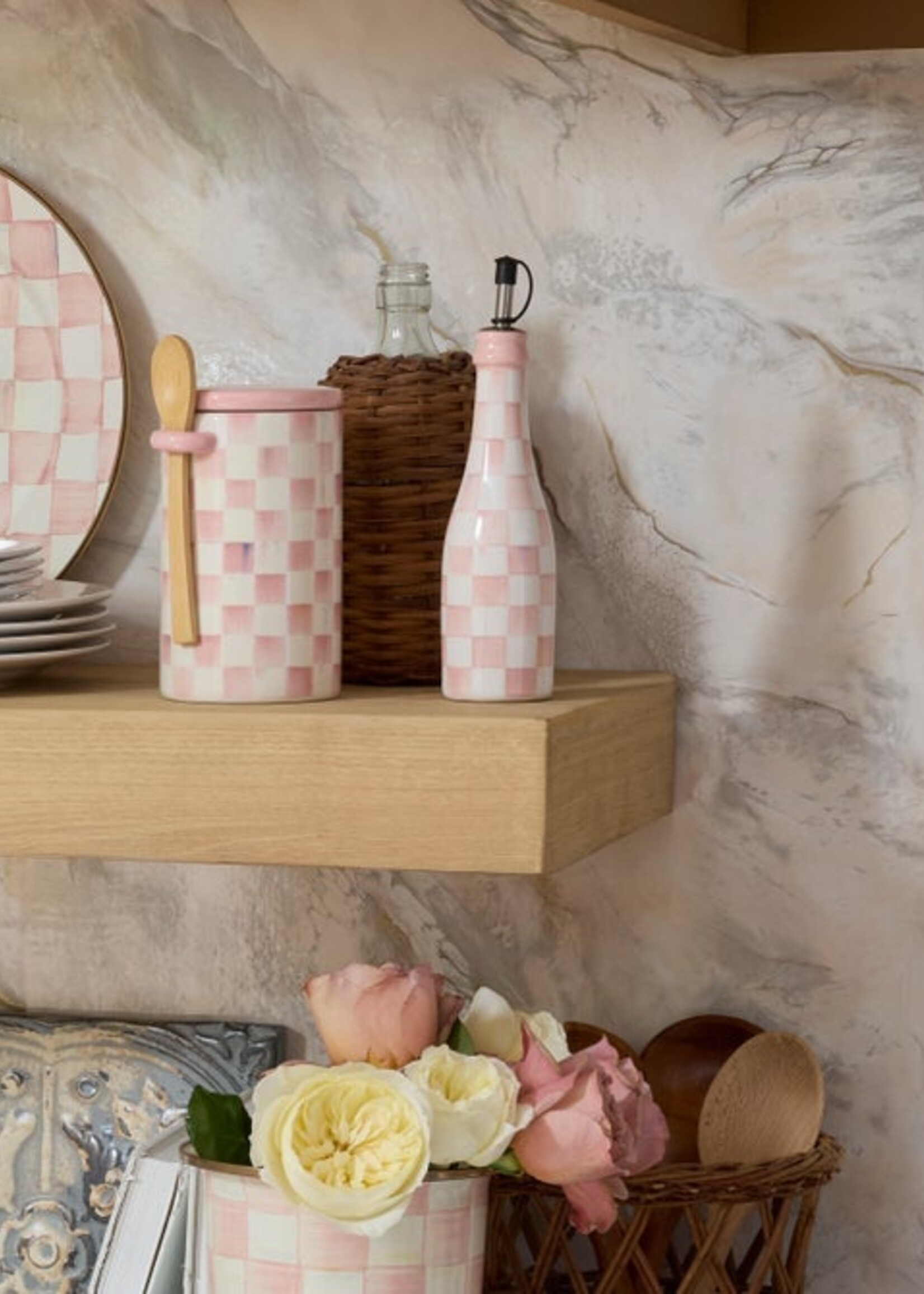 Mackenzie-Childs Rosy Check Farmhouse Oil Cruet