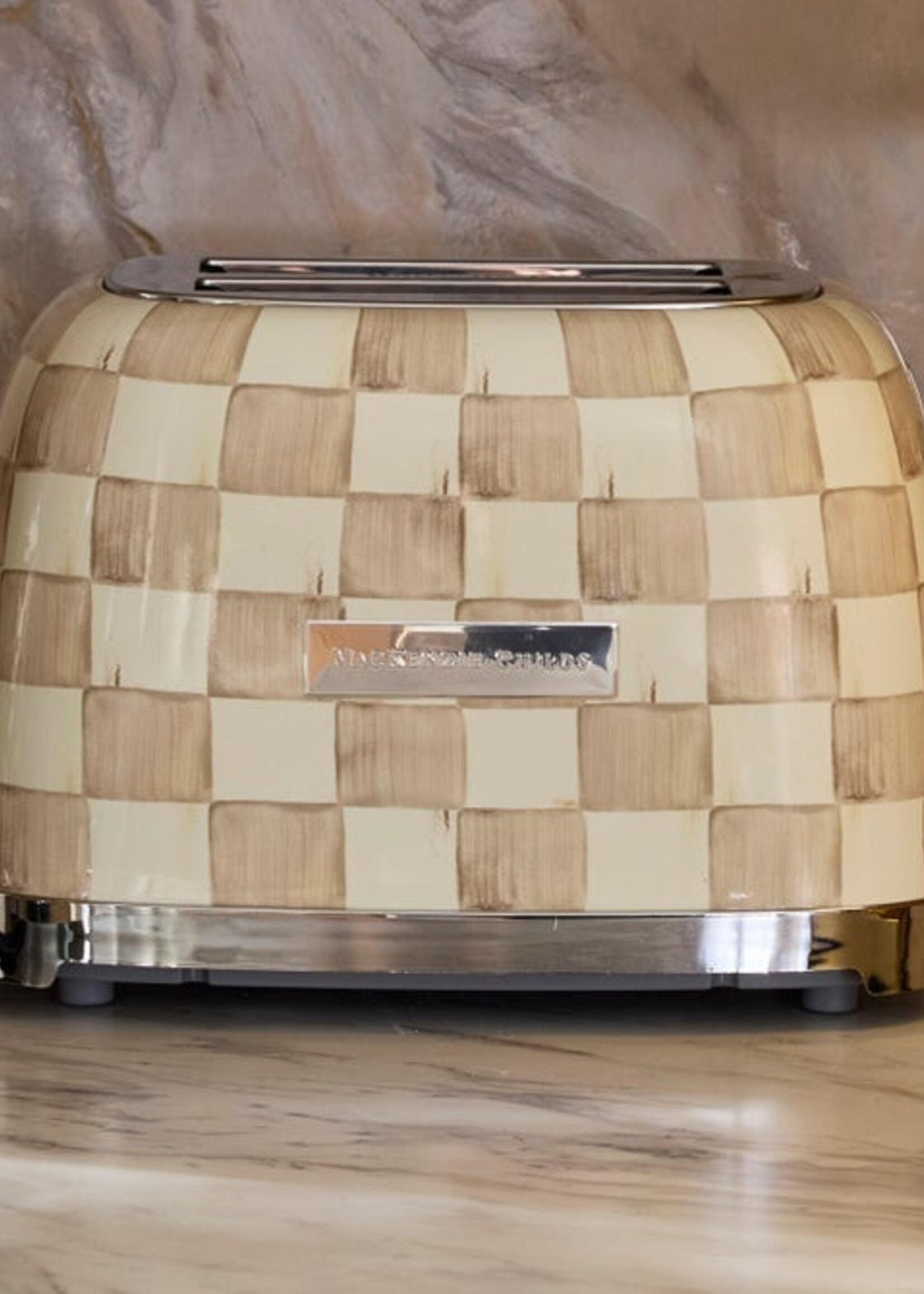 Mackenzie-Childs Mocha Check 2 Slice Toaster