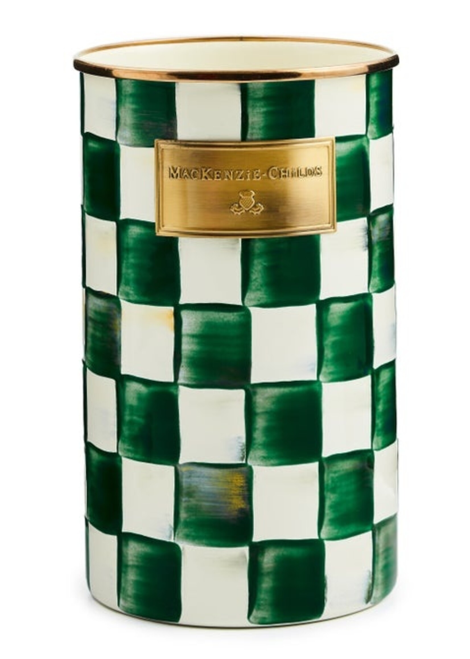 Mackenzie-Childs Emerald Check Utensil Holder