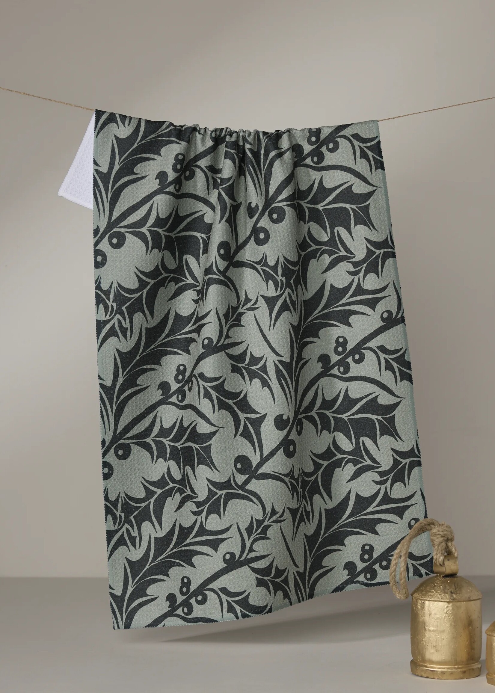 geometry Winter Foliage Tea Towel