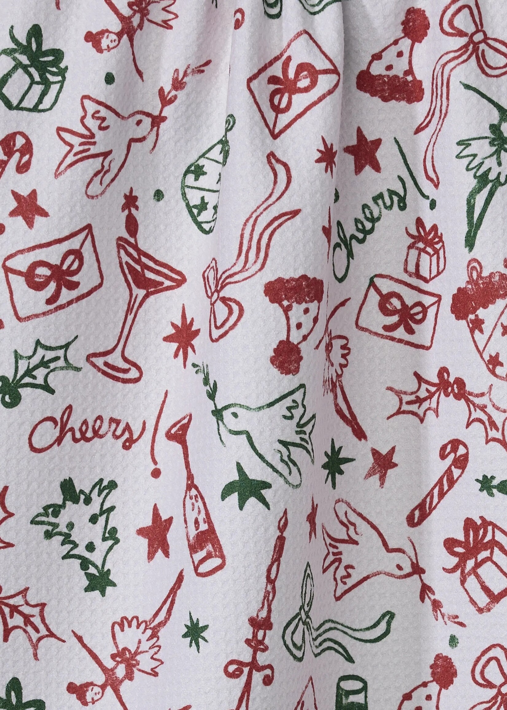 geometry Holiday Doodles Multi Tea Towel