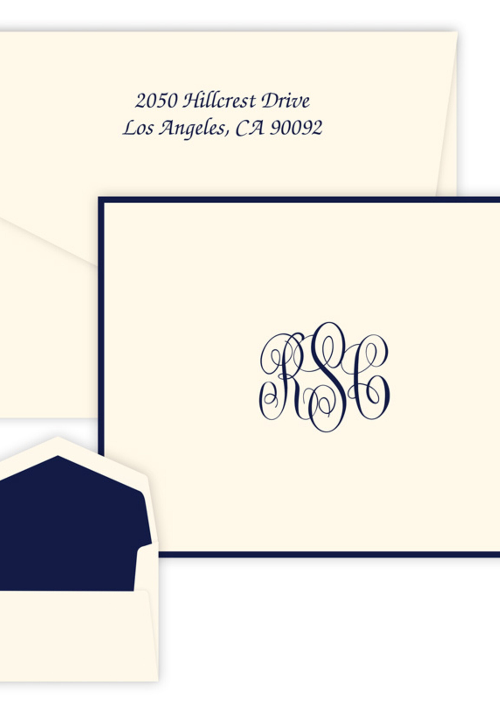 Embossed Graphics Classic Monogram Foldover Note (set of 50)