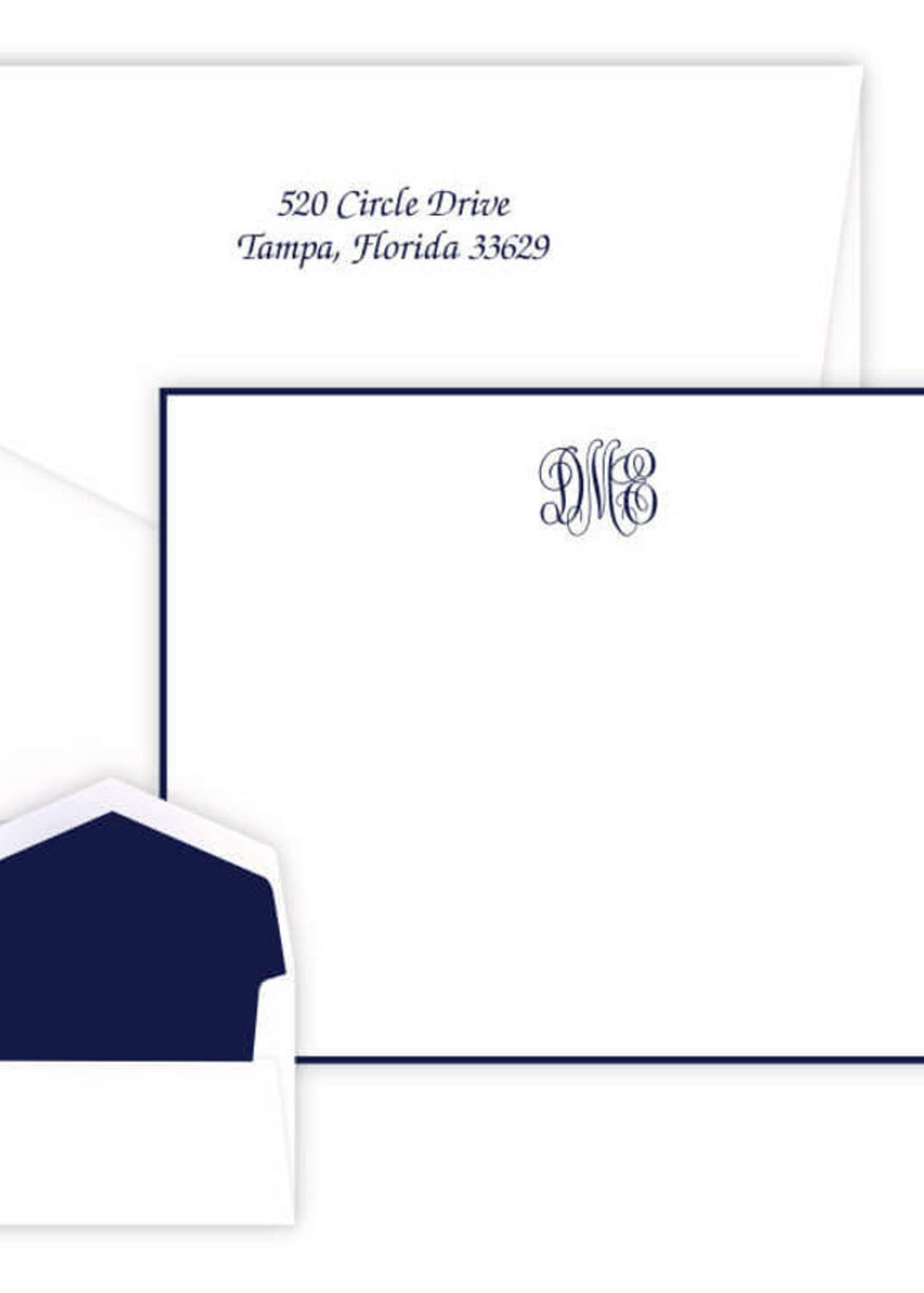 Embossed Graphics Classic Monogram Card (Set of 50)