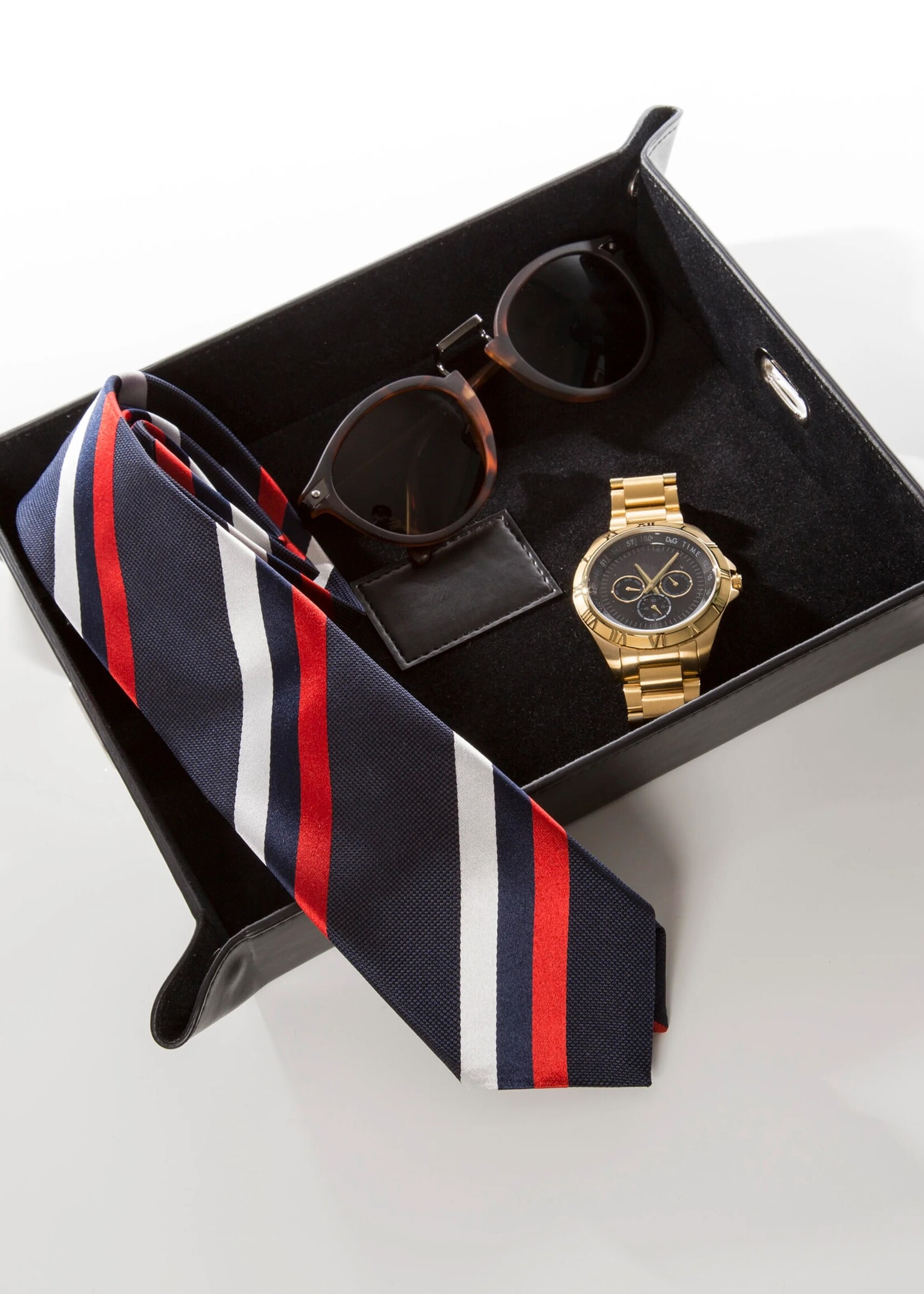 Brouk & Co Genuine Leather Valet Tray - Navy