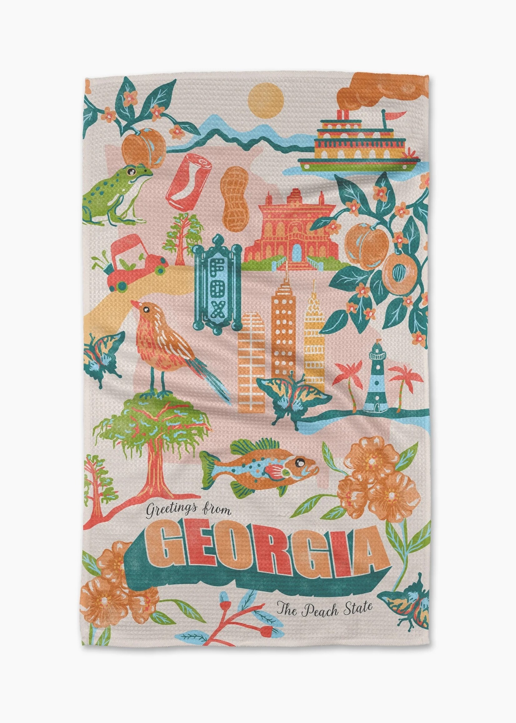 geometry Greetings From Georgia Tea Towel