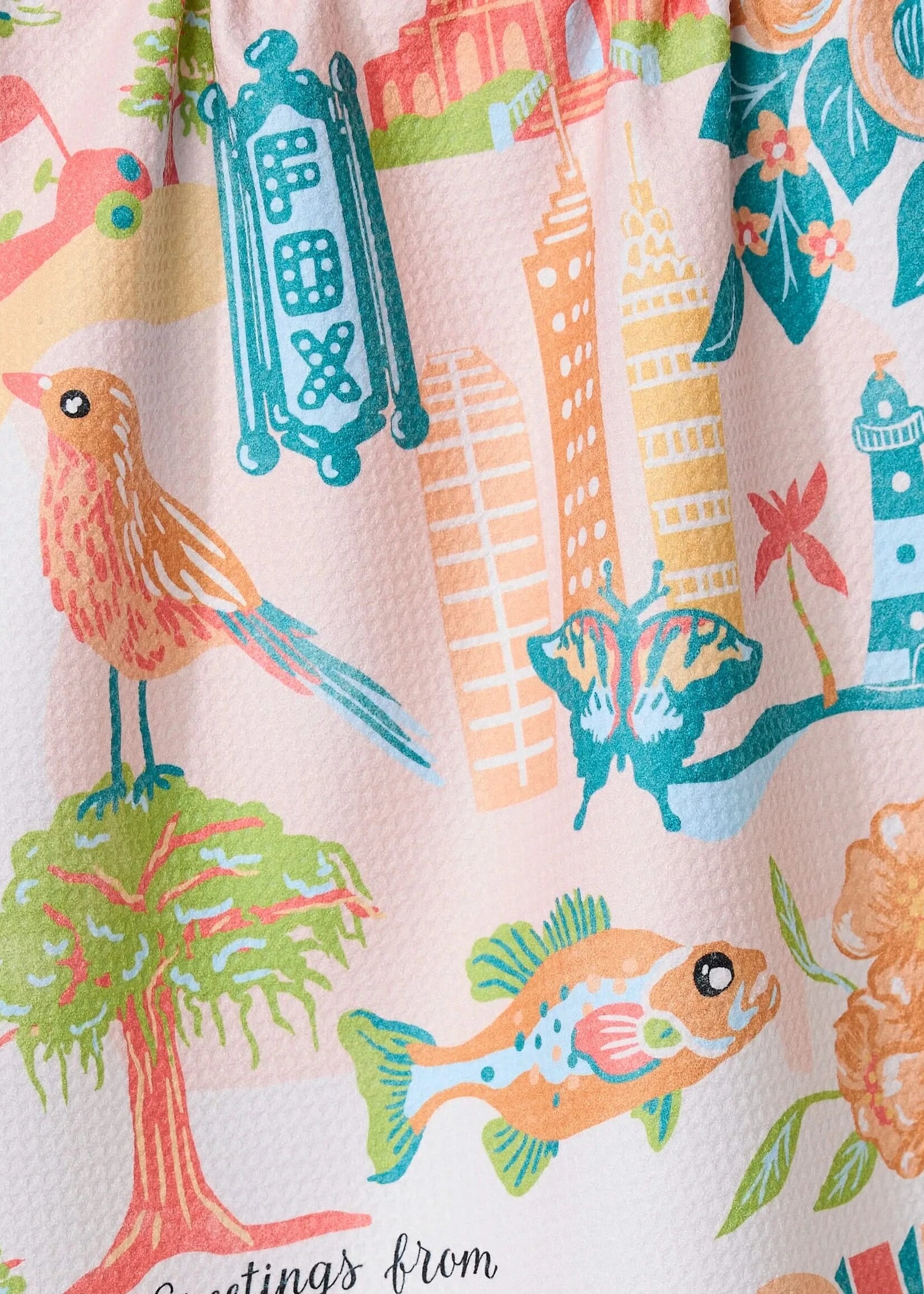 geometry Greetings From Georgia Tea Towel