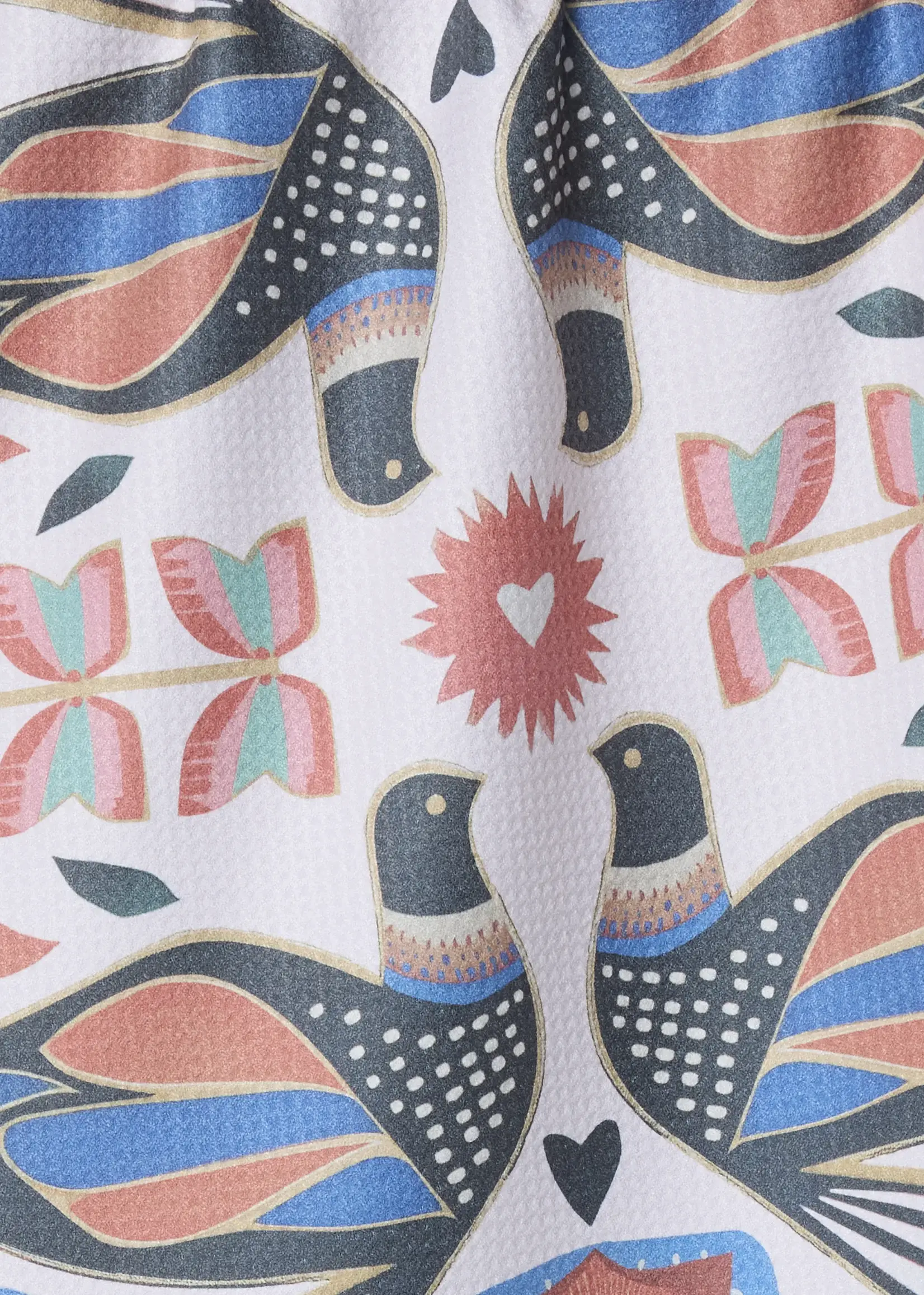 geometry Scandi Lovebirds Tea Towel