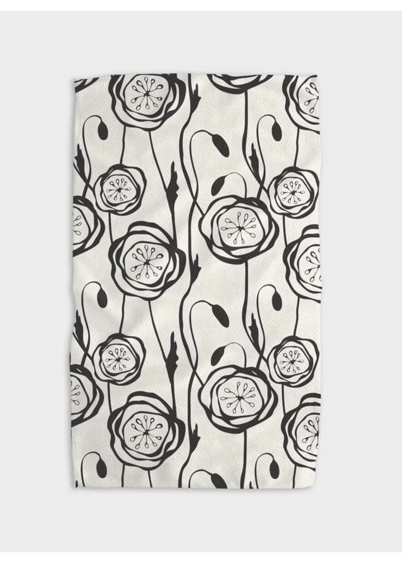 geometry Smell The Flowers Tea Towel