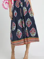 Umgee Adj Drawstring Waist Midi Skirt