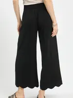 Umgee Linen Blend Scalloped Hem Pants