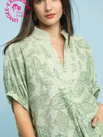 Umgee Two Tone Abstract Dolman Top