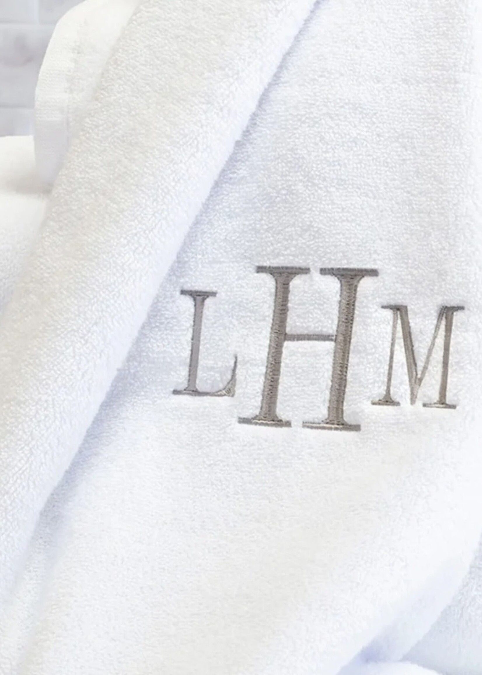 CB Station Set of 2 White Monogrammed Hand Towels - Megan Meadow’s Registry